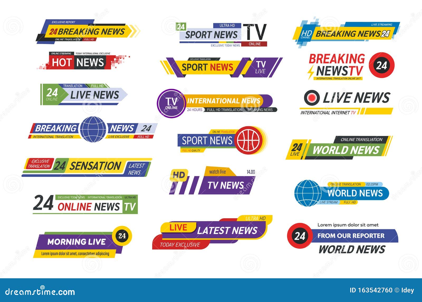 TV Title News Bar Logos, News Feeds, Television, Radio Channels