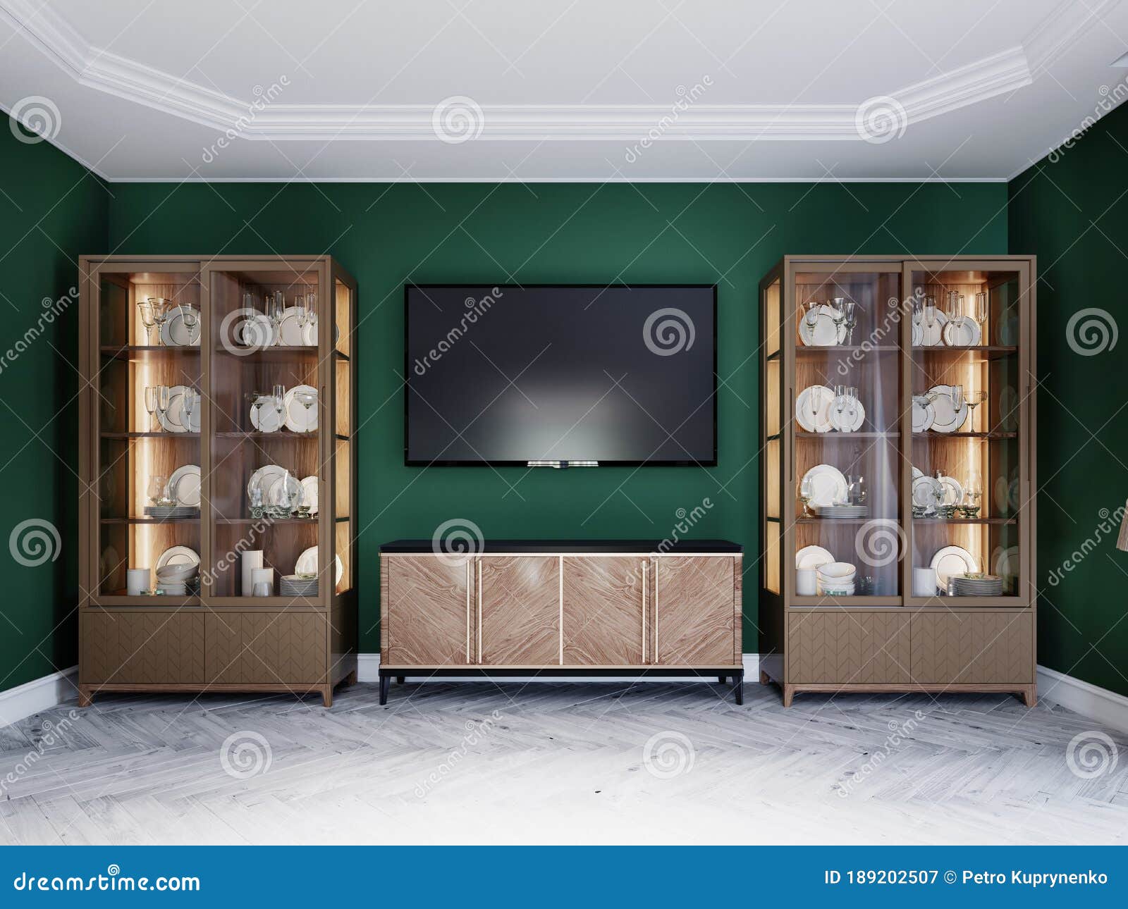 TV Unit in the Dining Room with a Chest of Drawers and Two Sideboards