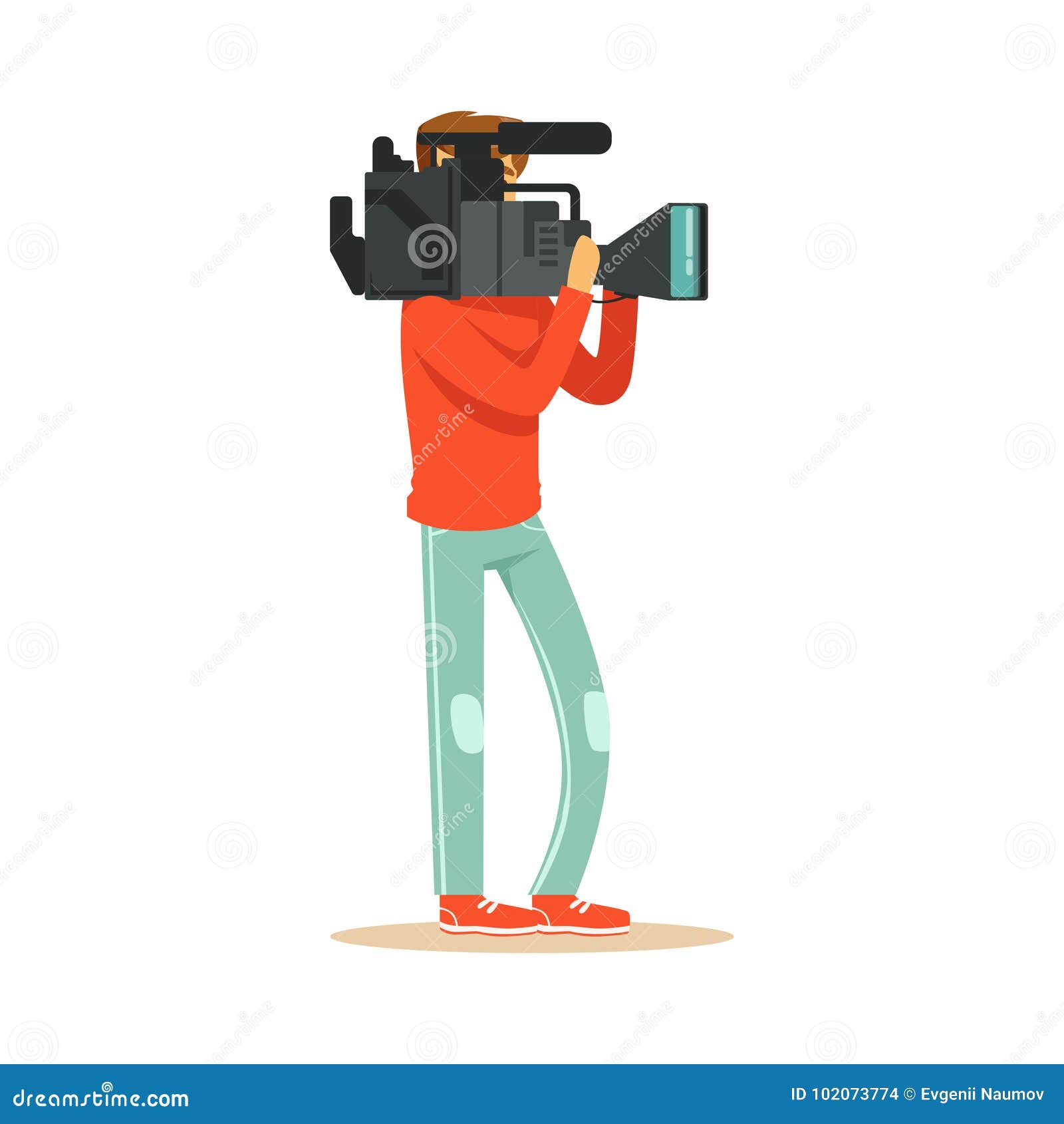 TV Videographer Recording Material for News Stock Vector - Illustration of  cinema, design: 102073774