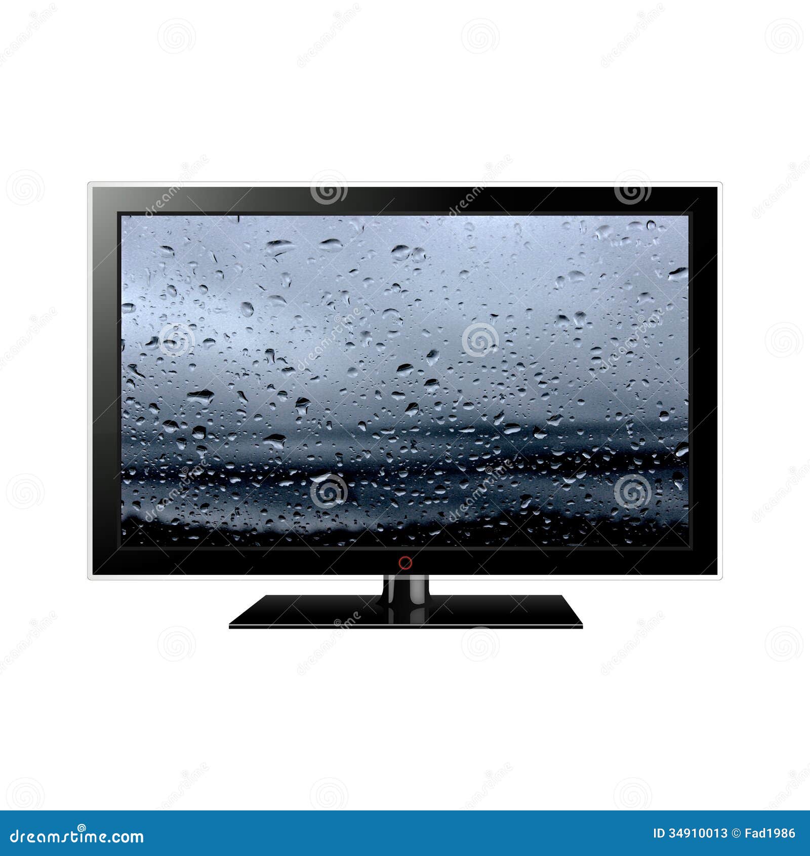 Tv with Water Drops on Screen Stock Image Image of definition