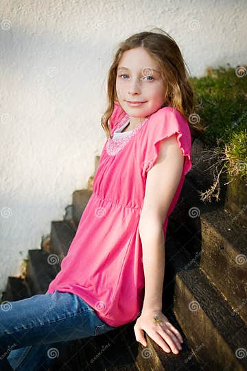 Tween girl outdoors stock photo. Image of pretty, looking - 16990012