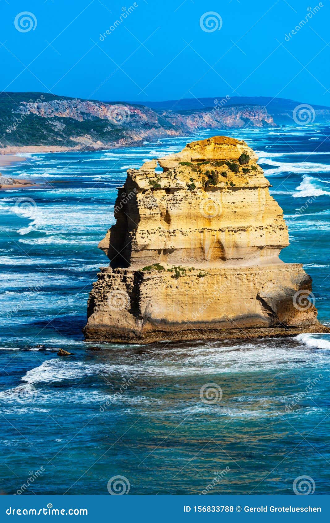 twelve apostles marine national park, victoria, australia. copy space for text. vertical