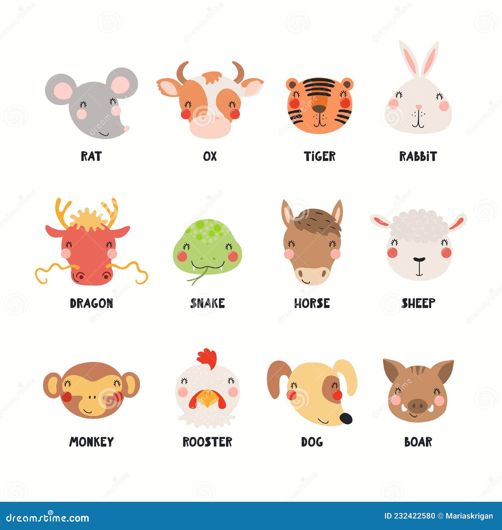 Twelve Cute Cartoon Animals of Japanese Zodiac Stock Vector - Illustration of monkey, dragon: 232422580 Twelve Cute Cartoon Animals of Japanese Zodiac Stock Vector - Illustration of monkey, dragon: 232422580