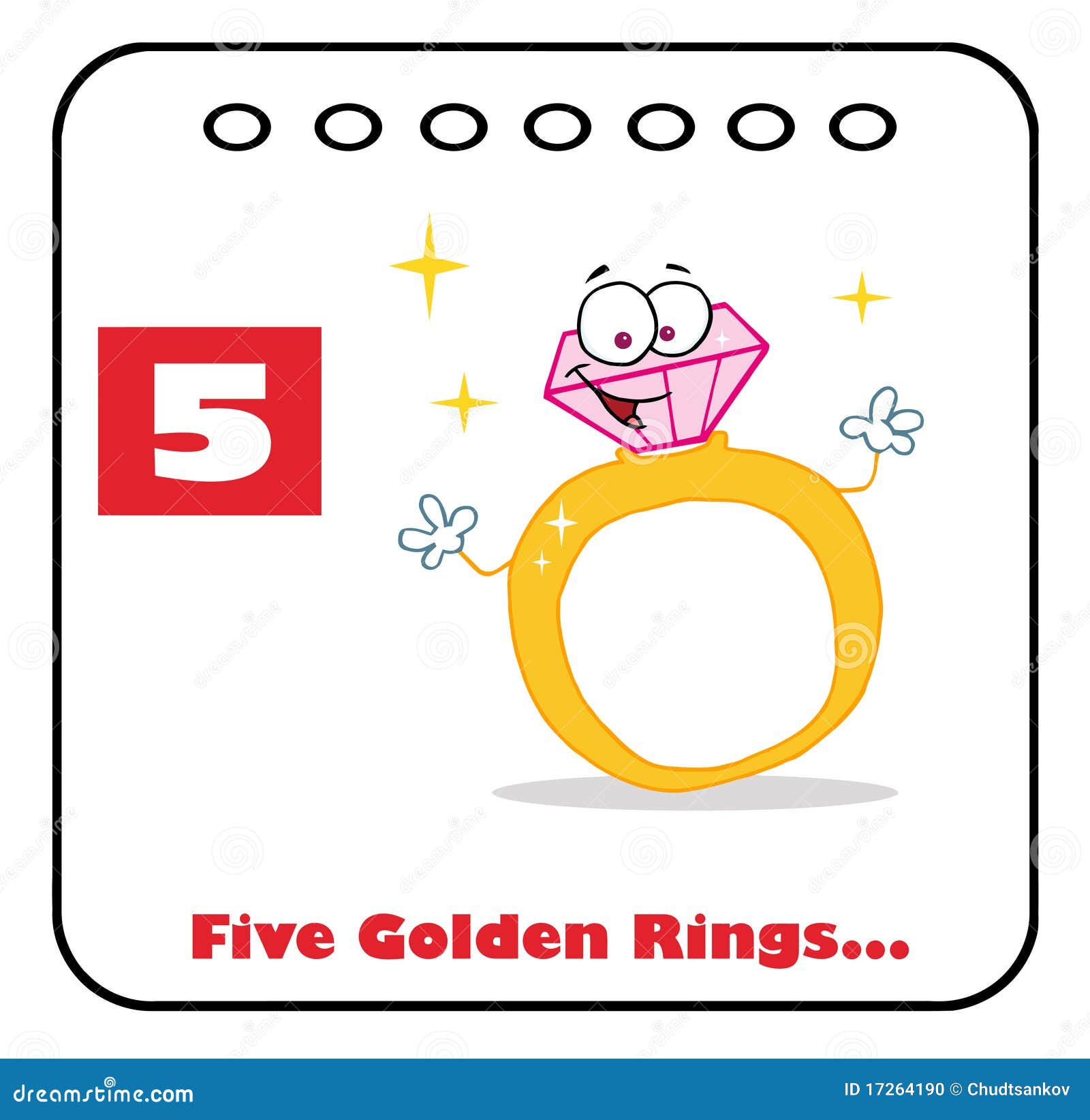 Twelve Days Of Christmas Calendar 5 Stock Vector Illustration Of