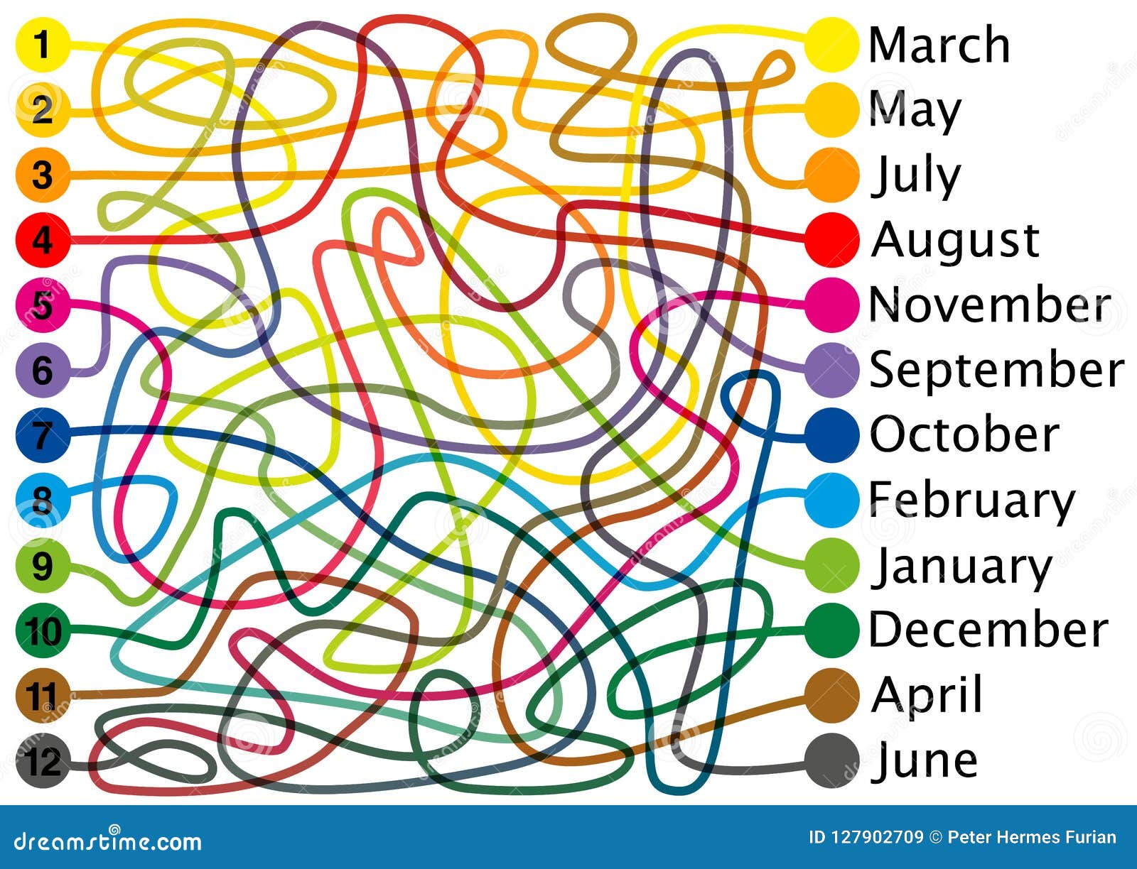 twelve months year labyrinth lines maze