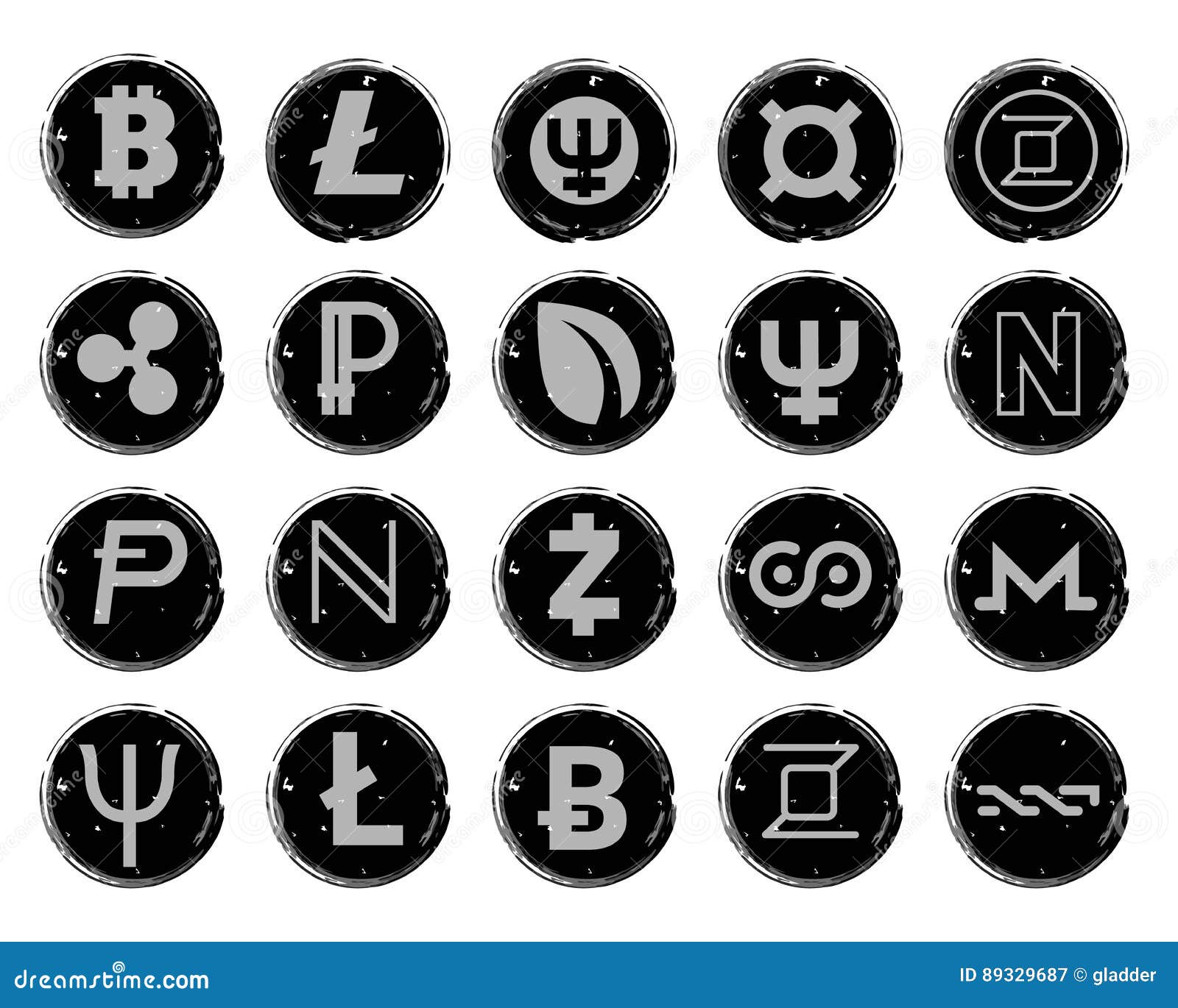 Twenty Black And White Icons With Images Of Various ...