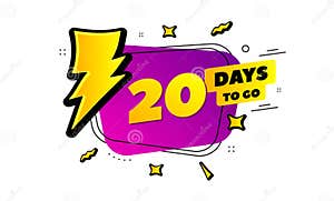 Twenty Days Left Icon 20 Days To Go Vector Stock Vector 