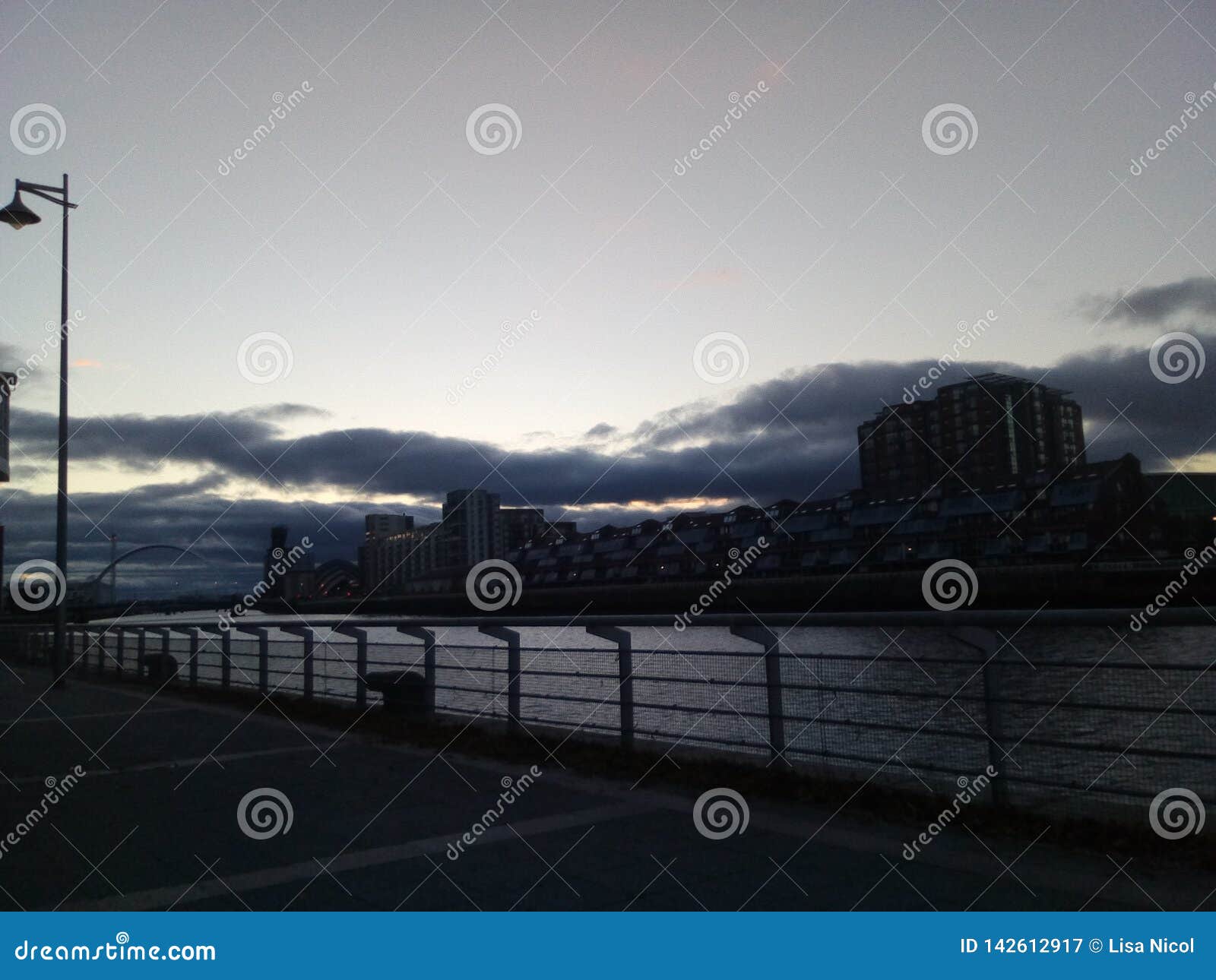 twighlight sky over the river clyde