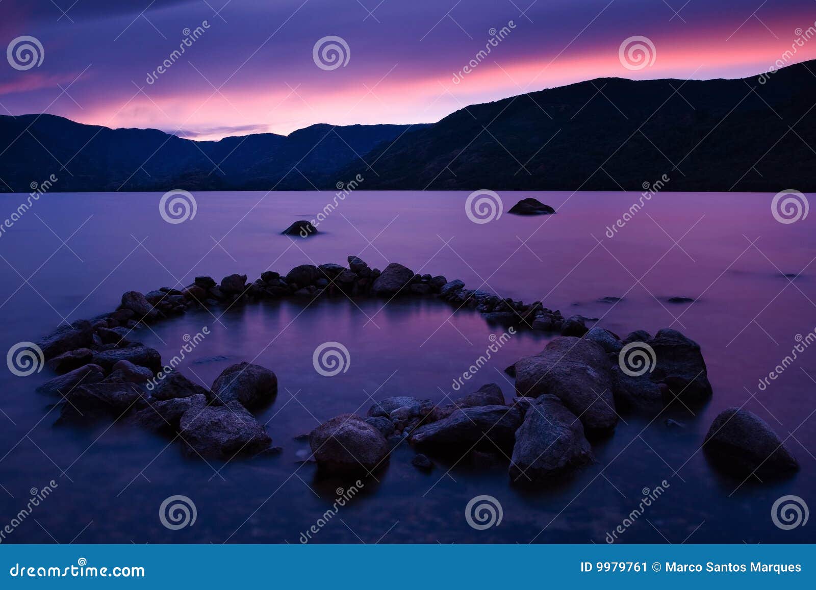 twilight at sanabria lake, spain