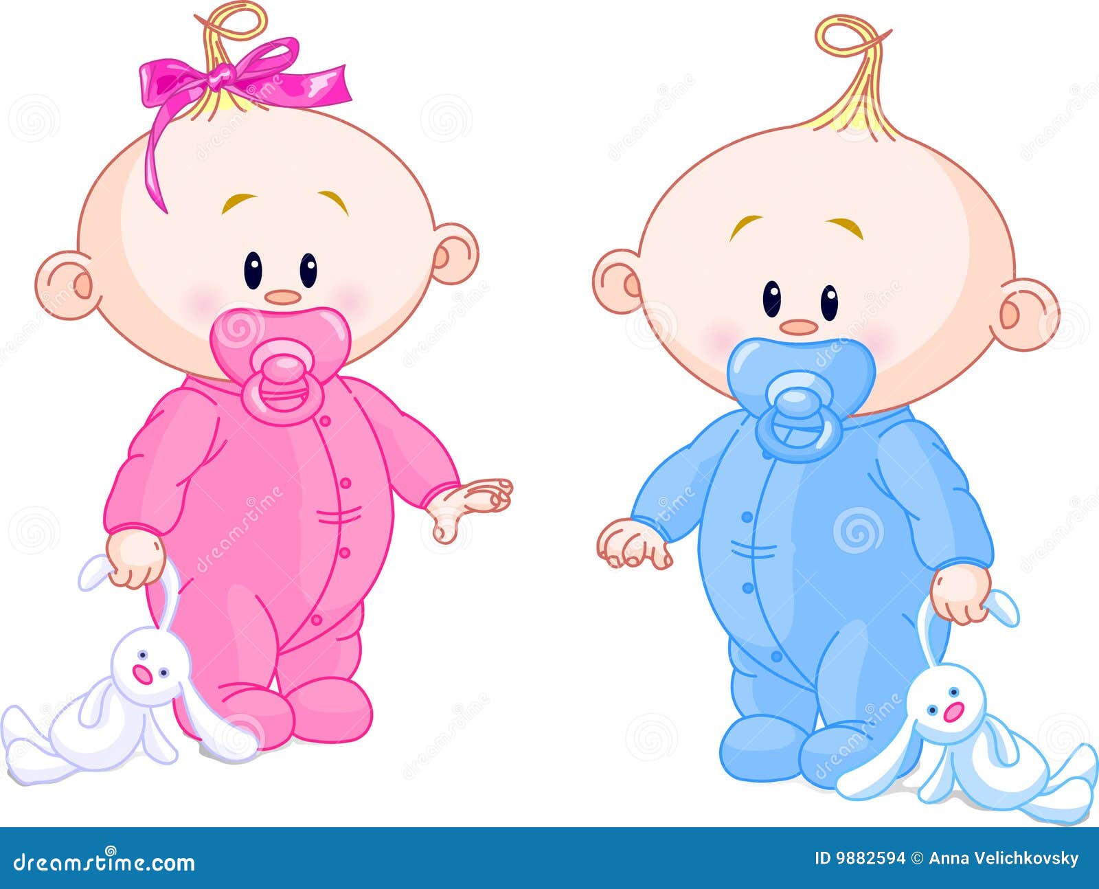 Twin Babies stock vector Illustration of pink childhood Twin Babies stock vector Illustration of pink childhood