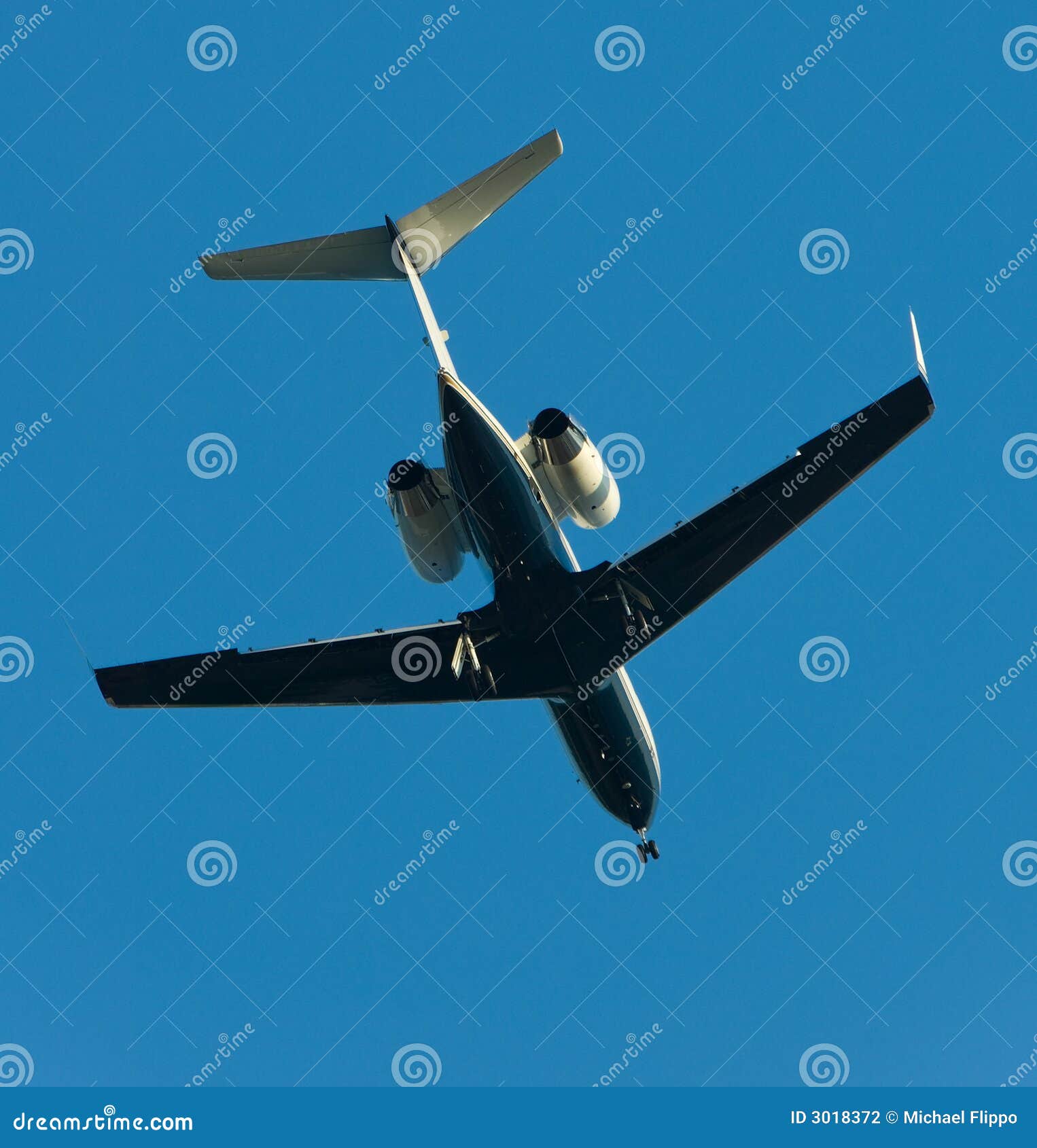 Twin engine jet airplane stock photo. Image of turbine 3018372