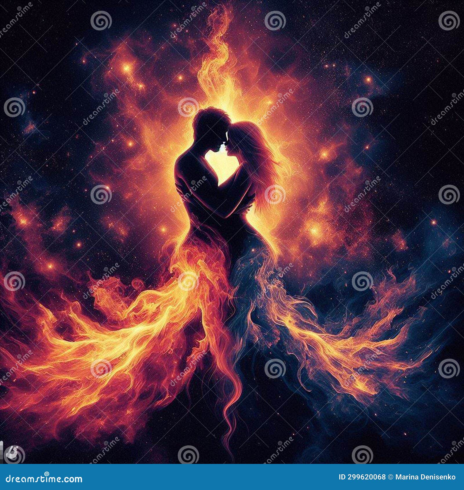 Twin Flame Couple. Soulmates. the Concept of Magical, Esoteric, Tantric ...