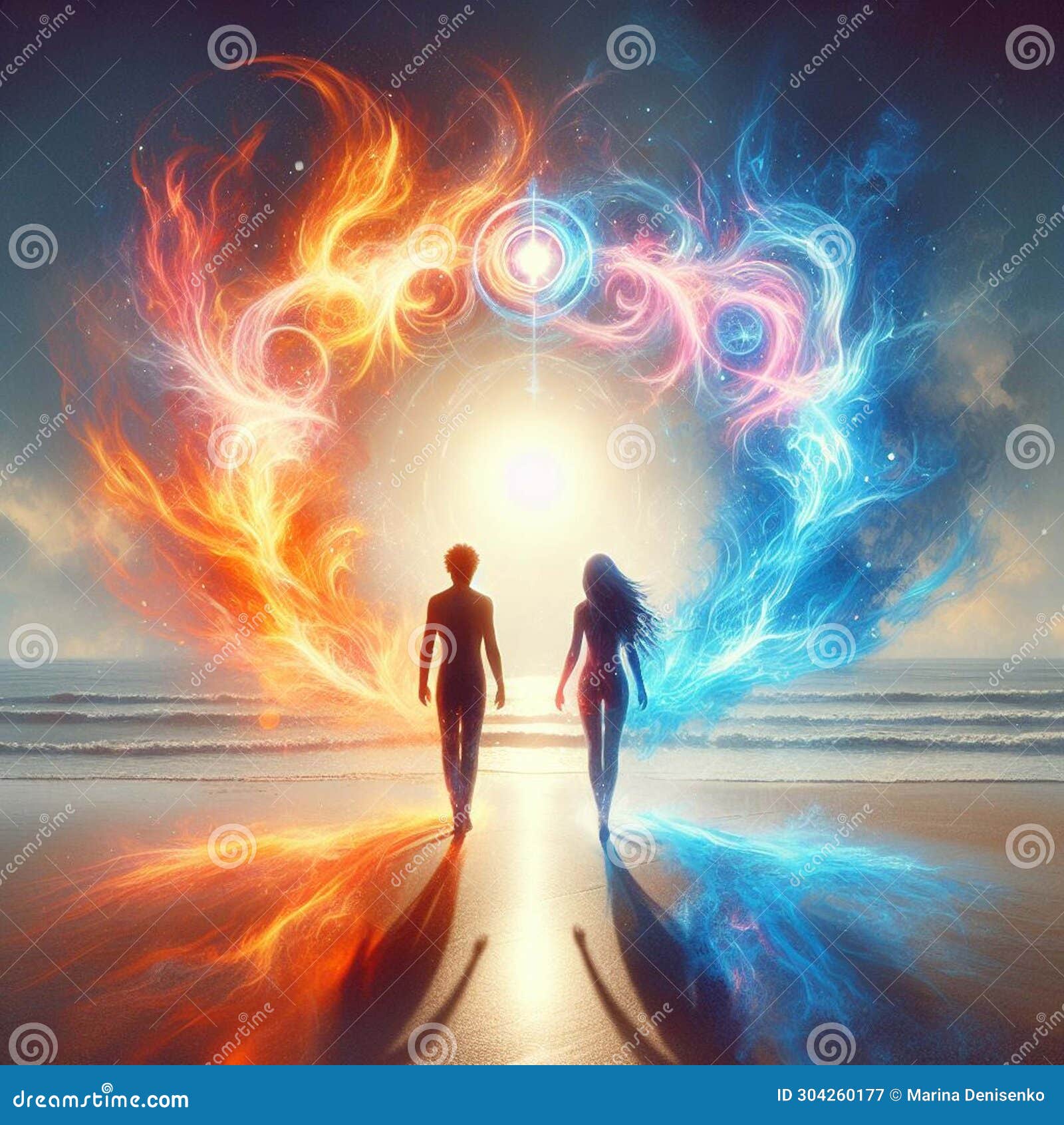 Twin Flame Couple. Soulmates. the Concept of Magical, Esoteric, Tantric ...