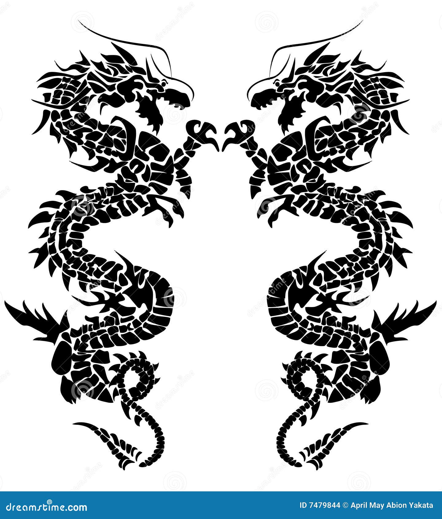 Twindragon_39b stock illustration. Illustration of power 7479844