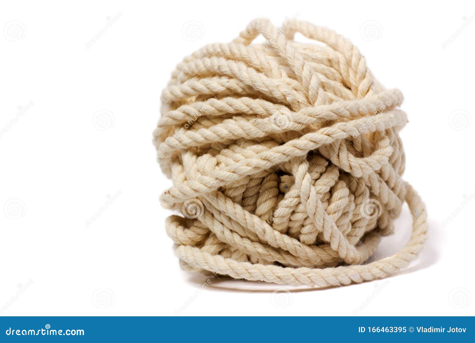 Twine and Coil of Linen Rope. Isolated on White Stock Image Image of