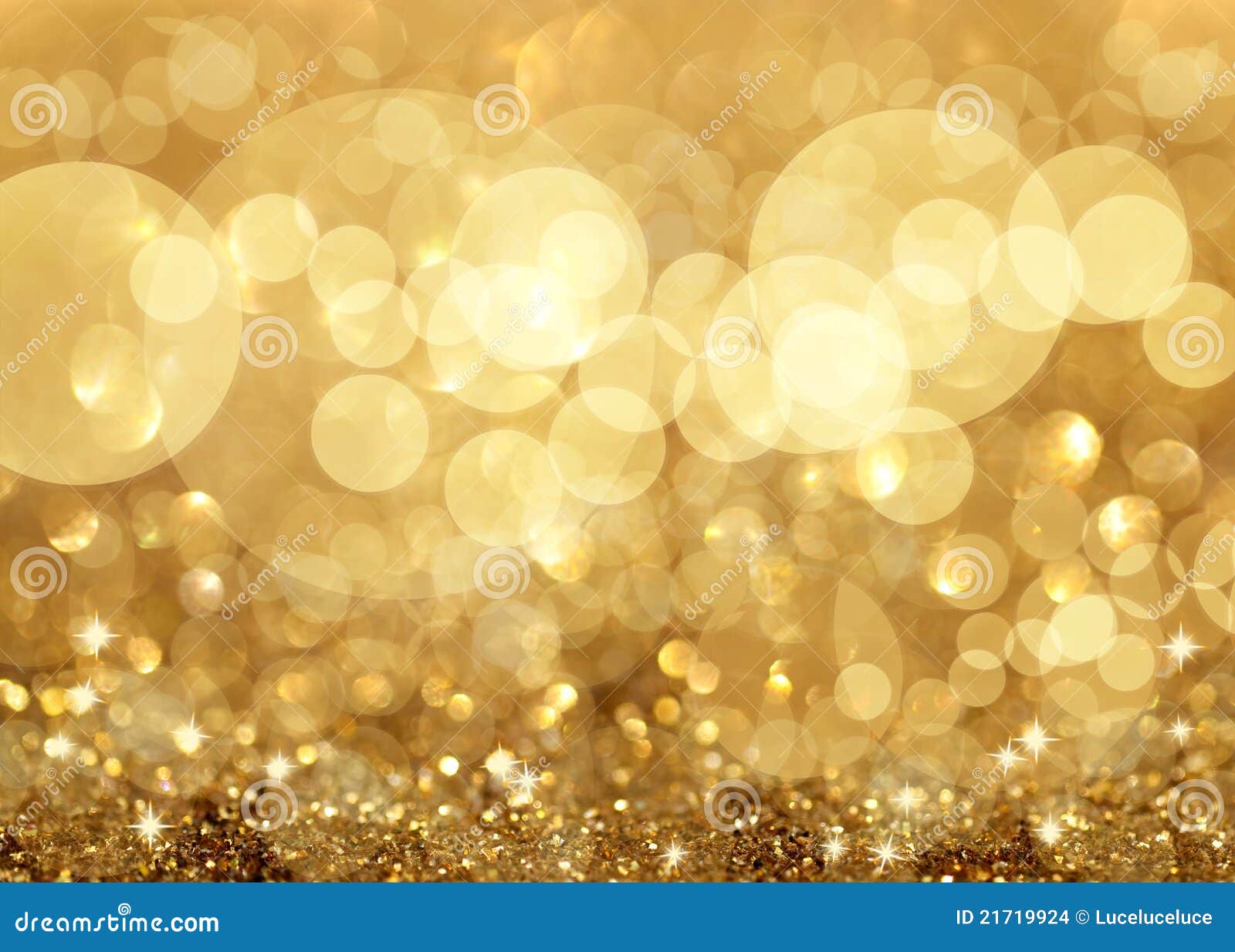 Twinkly Lights and Stars Christmas Background Stock Illustration