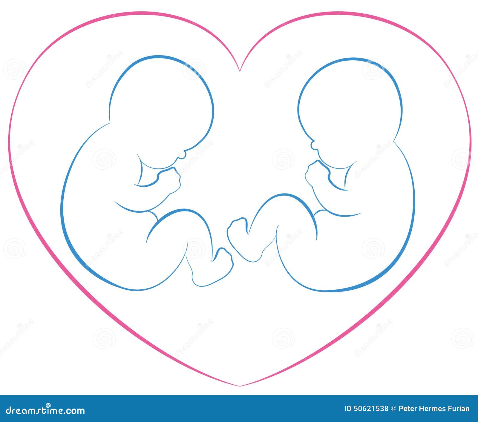 Download Twins Babies Heart stock vector. Illustration of children ...