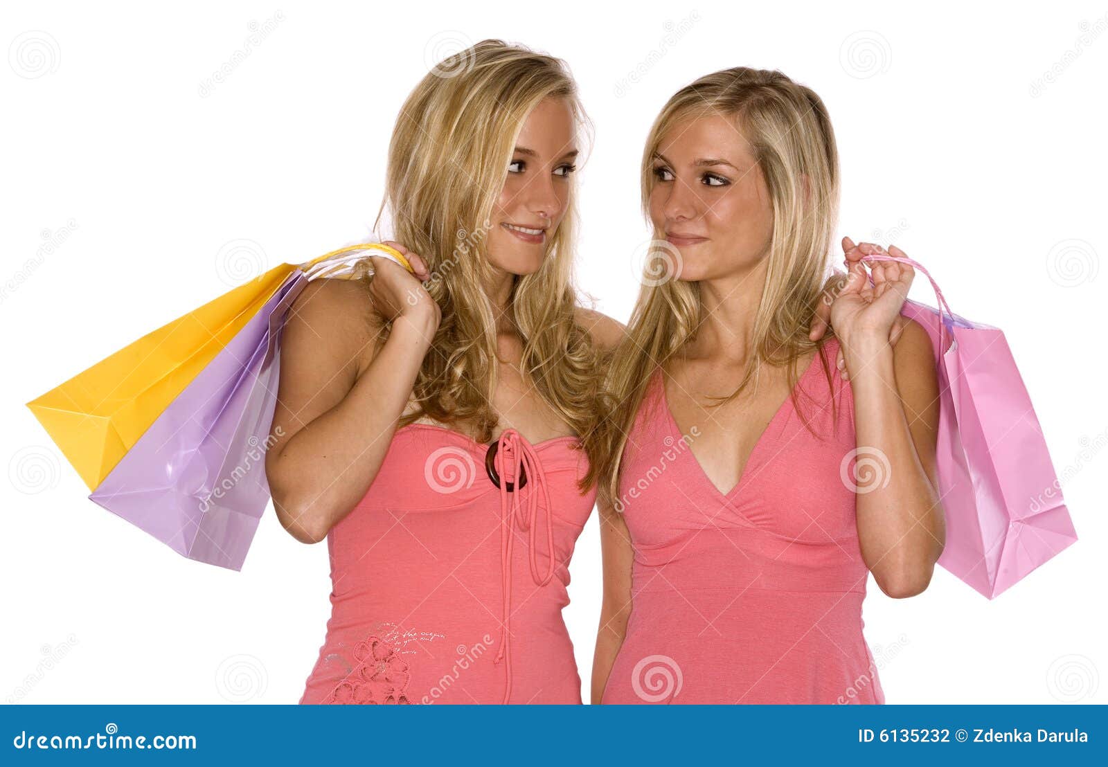 Twins shopping stock photo. Image of isolated, family 6135232