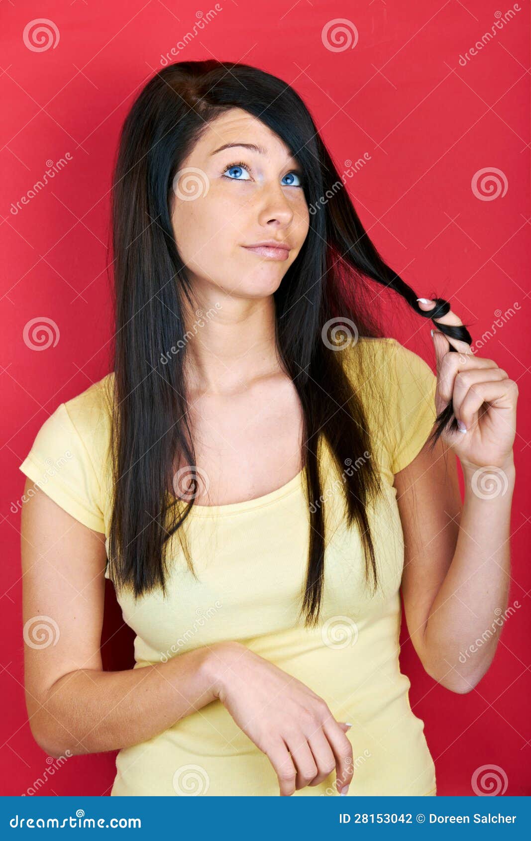 Twirling hair stock photo. Image of lifestyle, satisfaction - 28153042