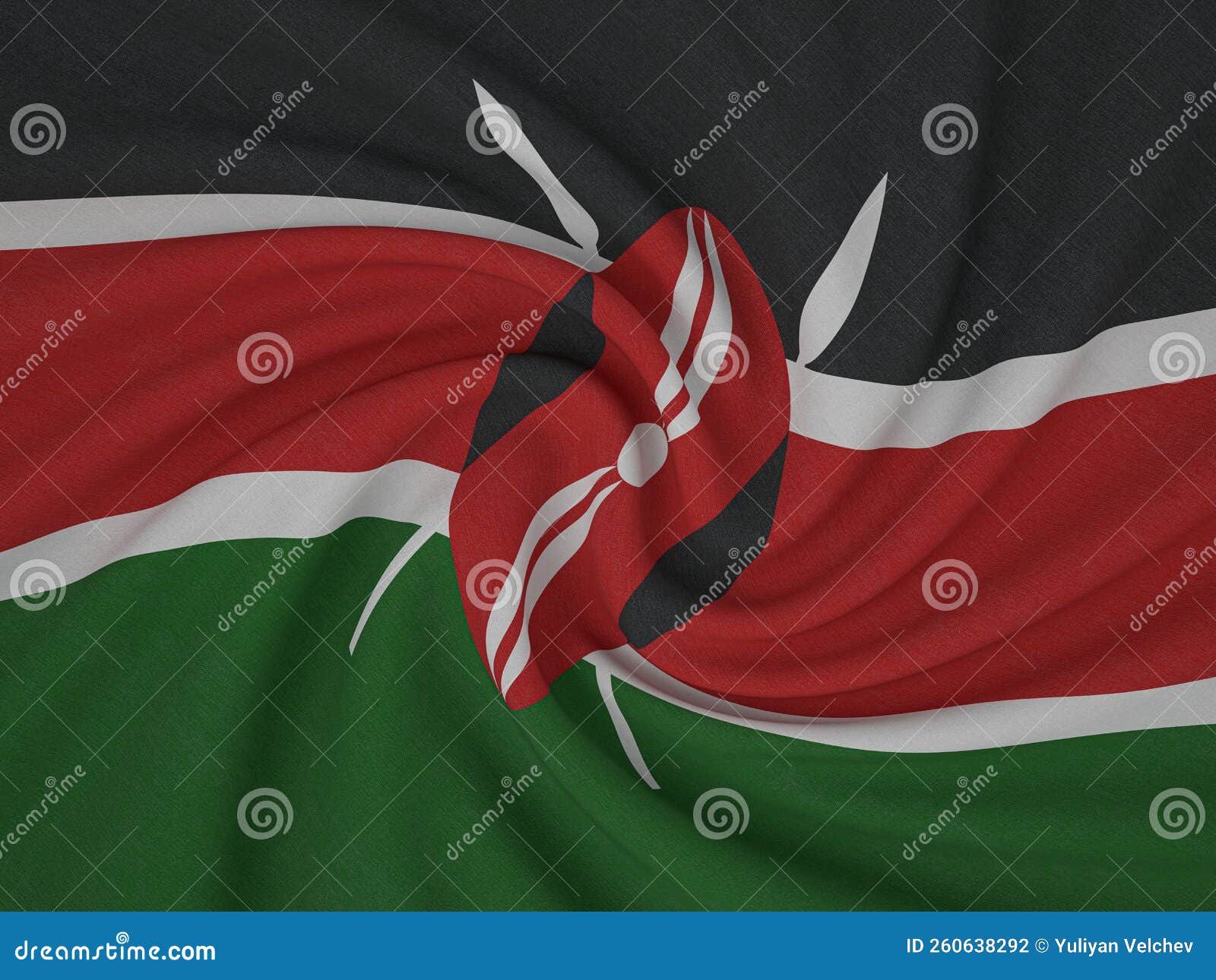 Twisted fabric Kenya flag stock illustration. Illustration of ripple