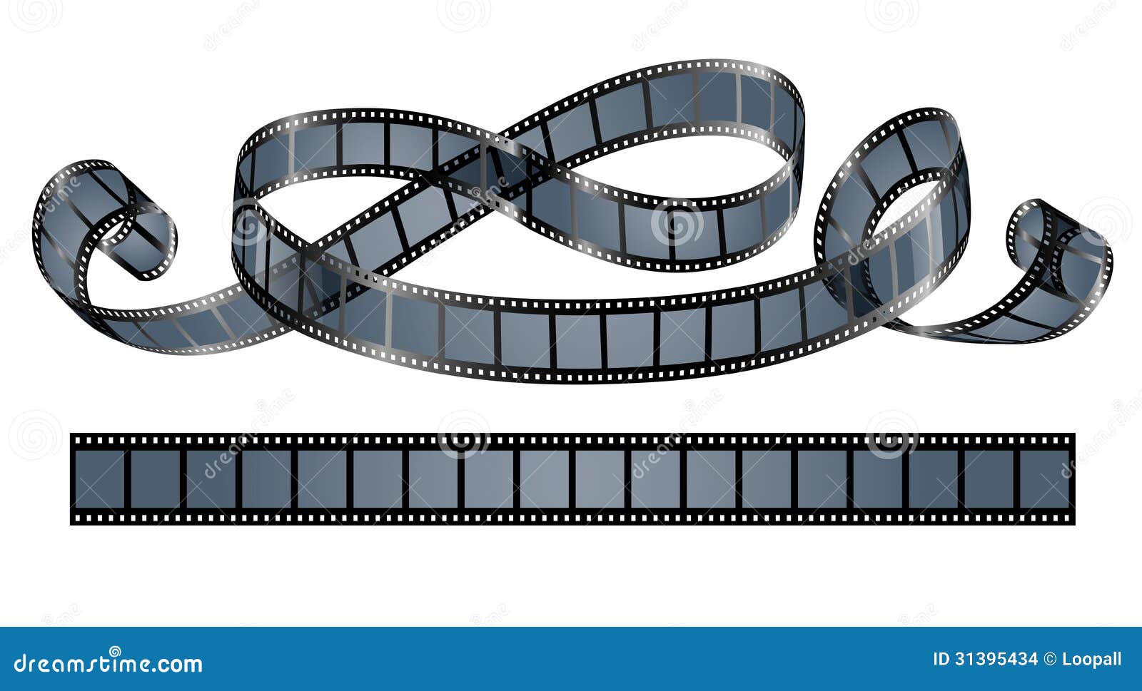 Twisted film reel isolated stock vector. Illustration of film