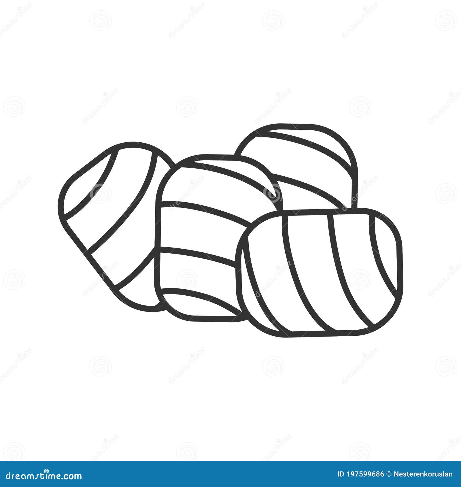 Twisted Marshmallow Linear Icon Stock Vector Illustration of