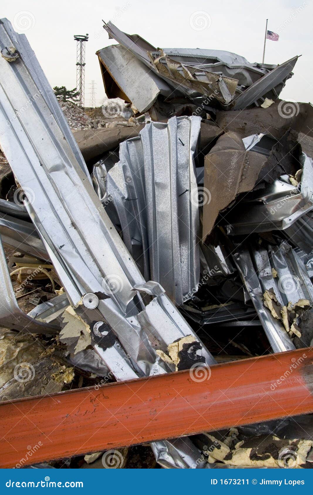 Twisted Metal from Destroyed Building Stock Image Image of aluminum