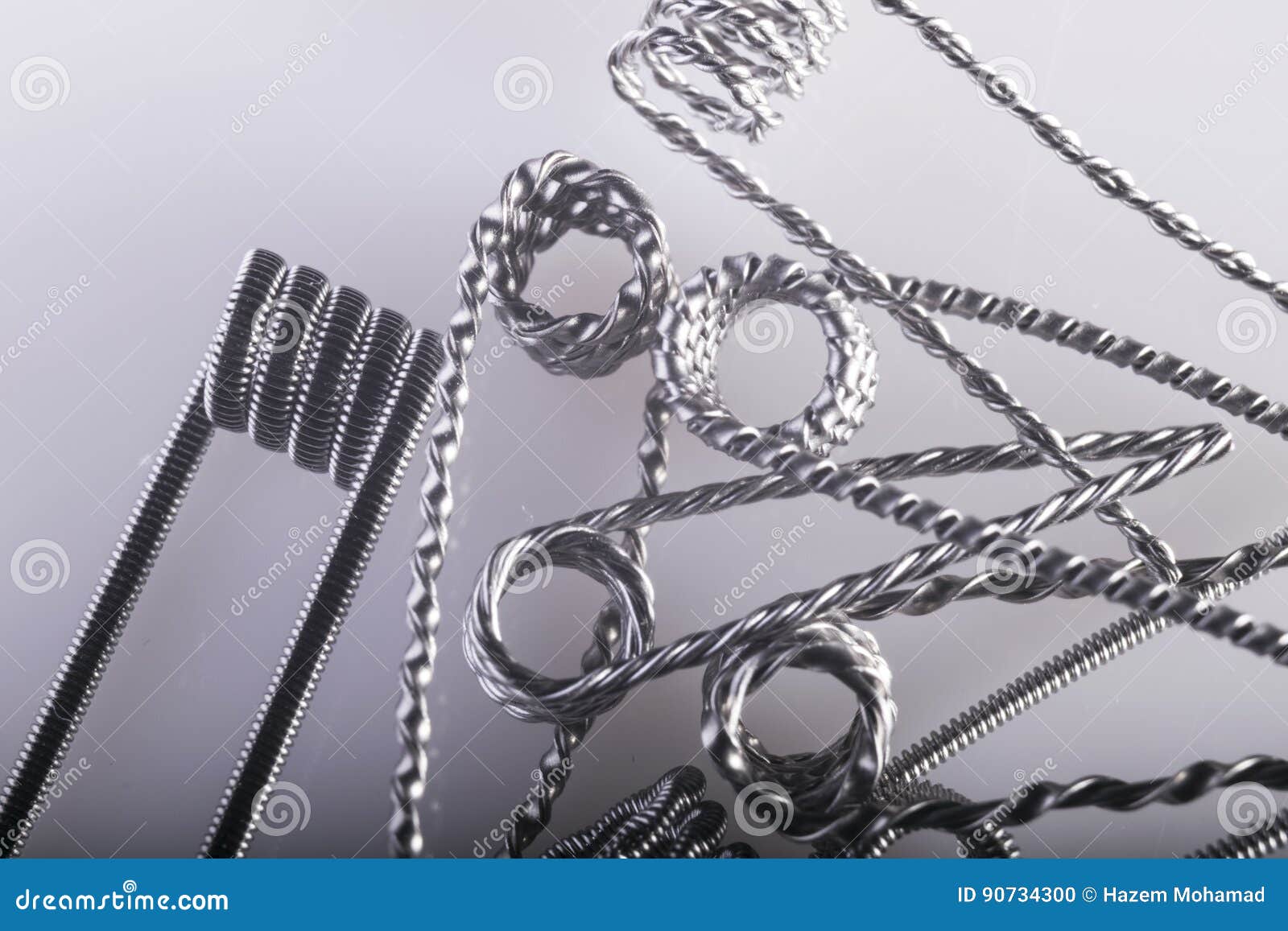 Twisted Multi Strand Vaping Coils Example. Stock Photo Image of heat