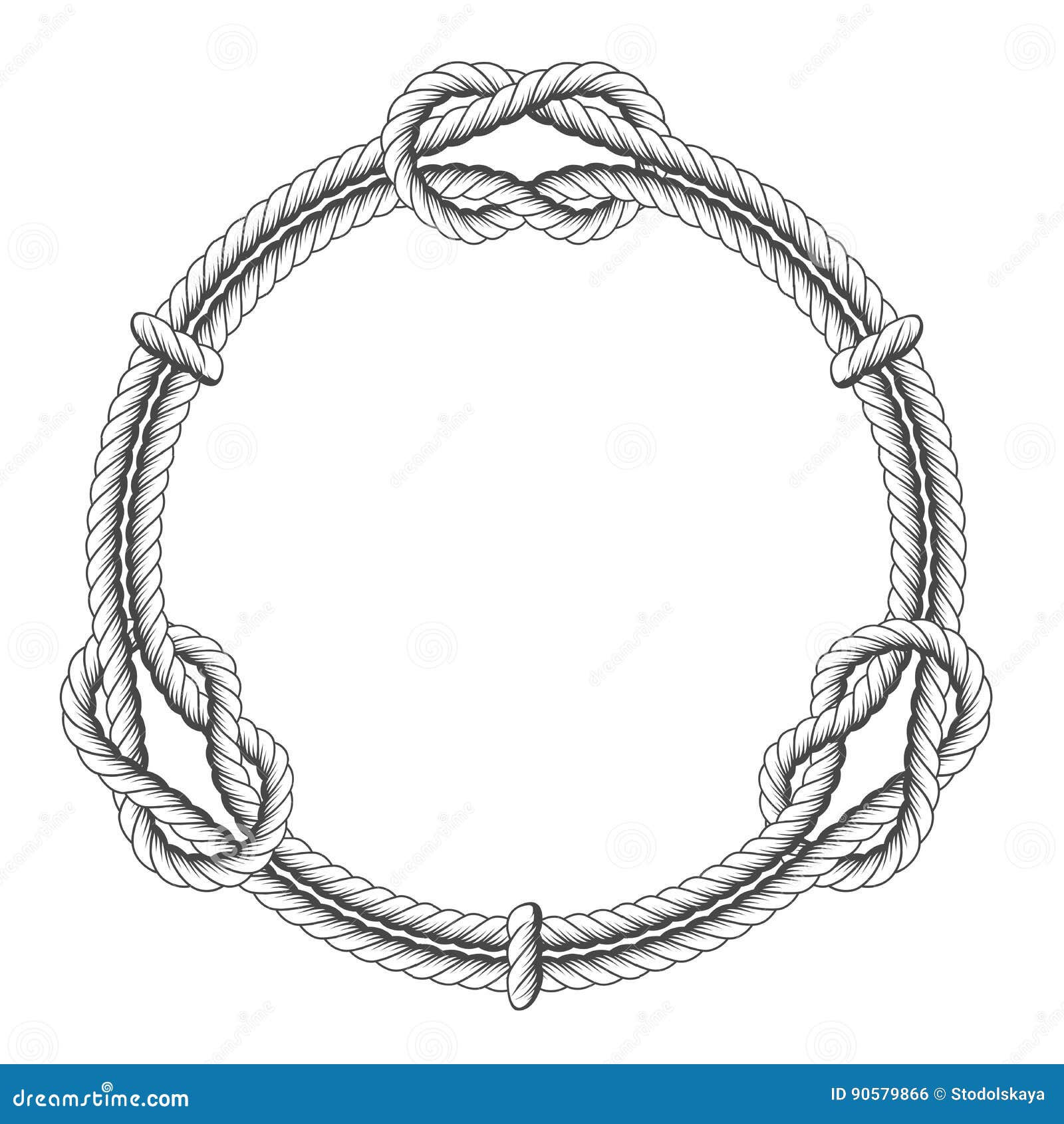 twisted rope circle - round frame and knots