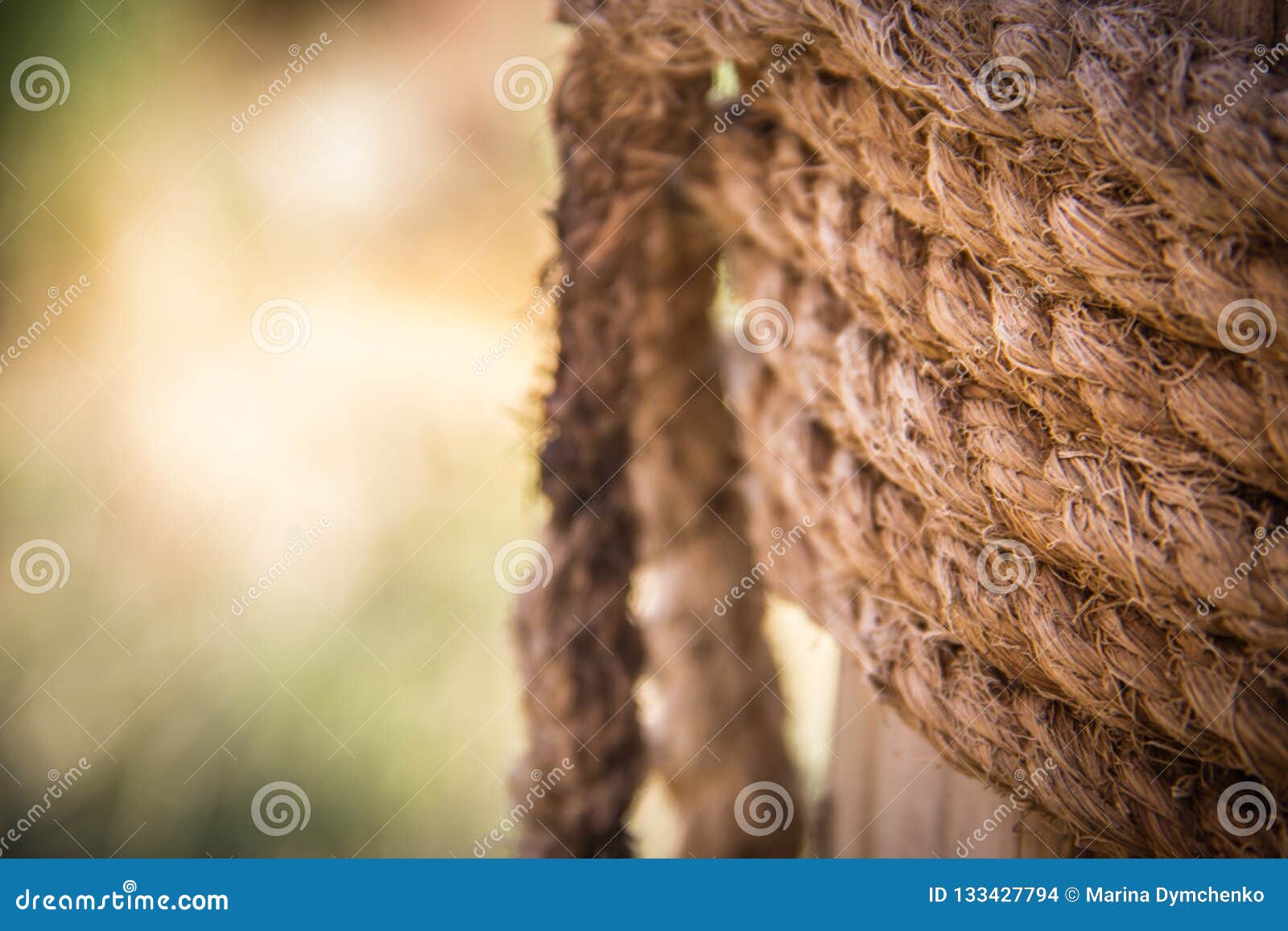twisted rope natural material background copy space