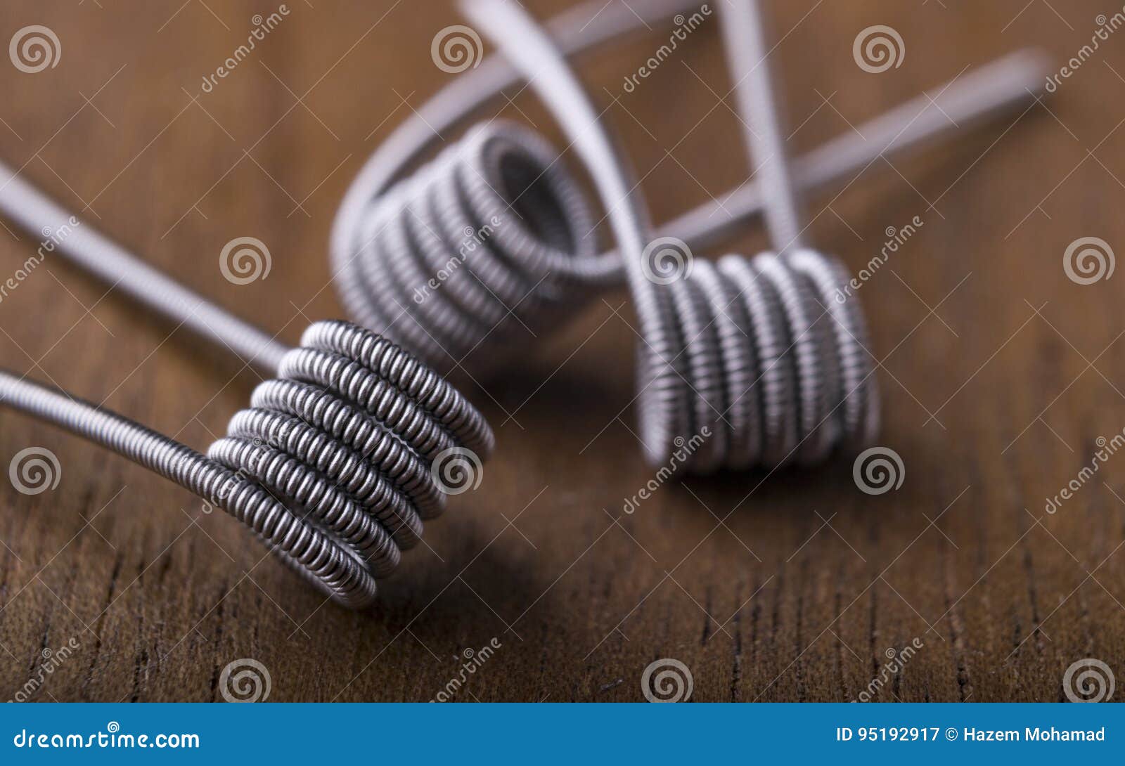 Twisted Vaping Coils for Electronic Cigarette or E Cig. Stock Image