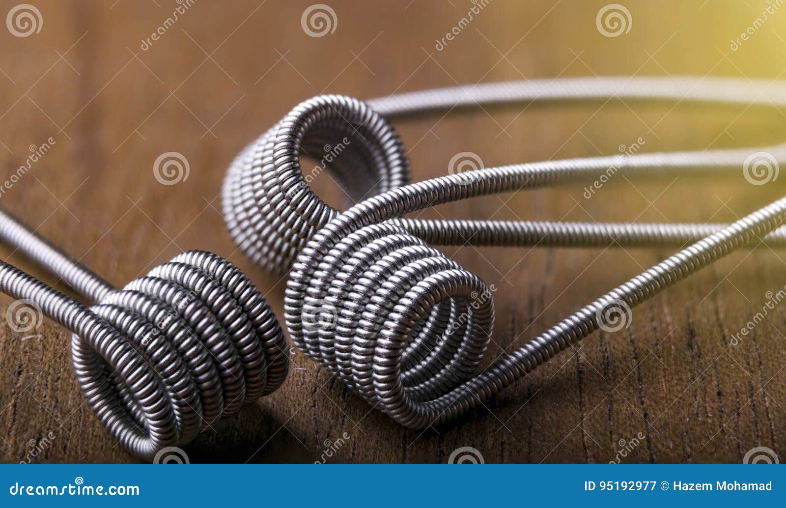 Twisted Vaping Coils for Electronic Cigarette or E Cig. Stock Image