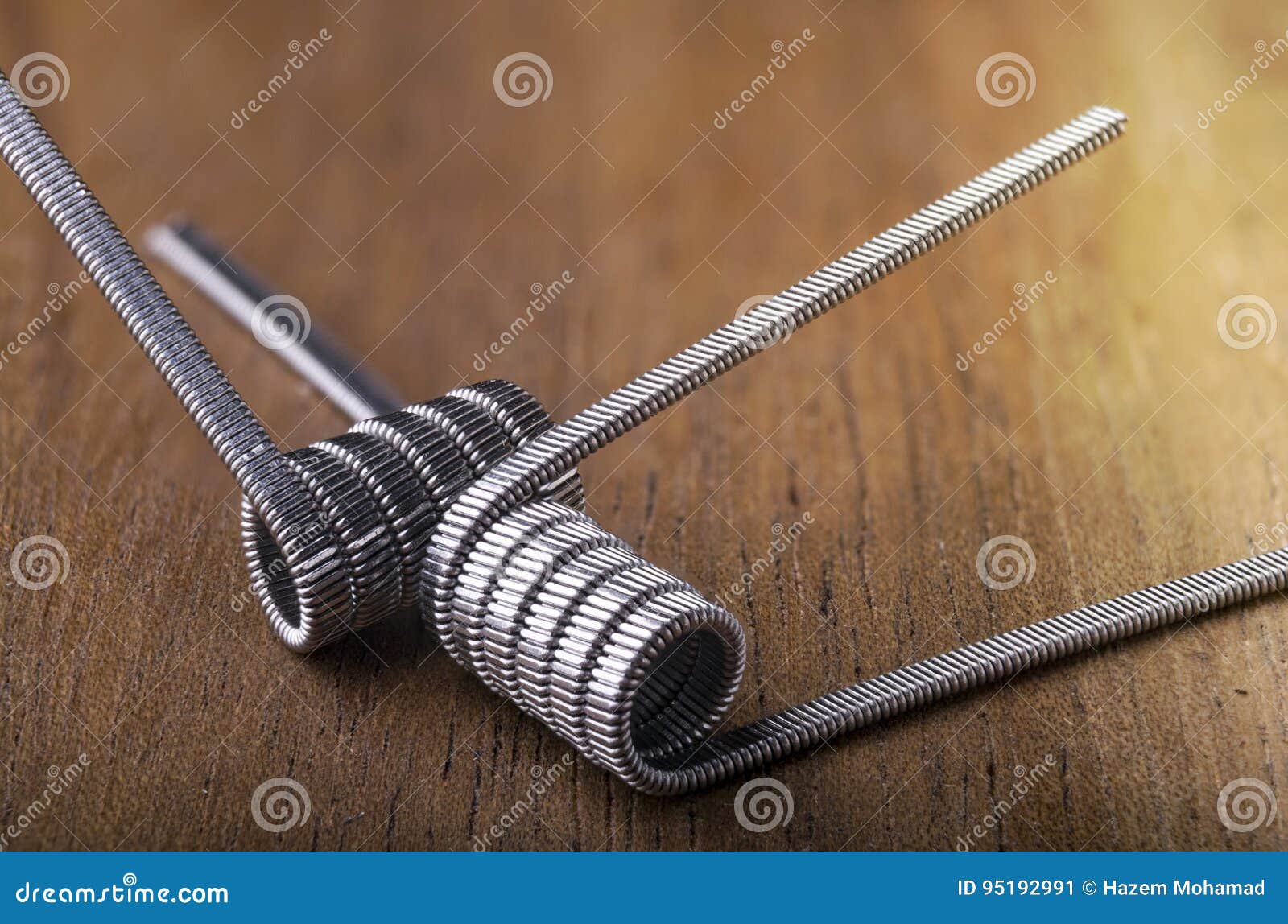 Twisted Vaping Coils for Electronic Cigarette or E Cig. Stock Image
