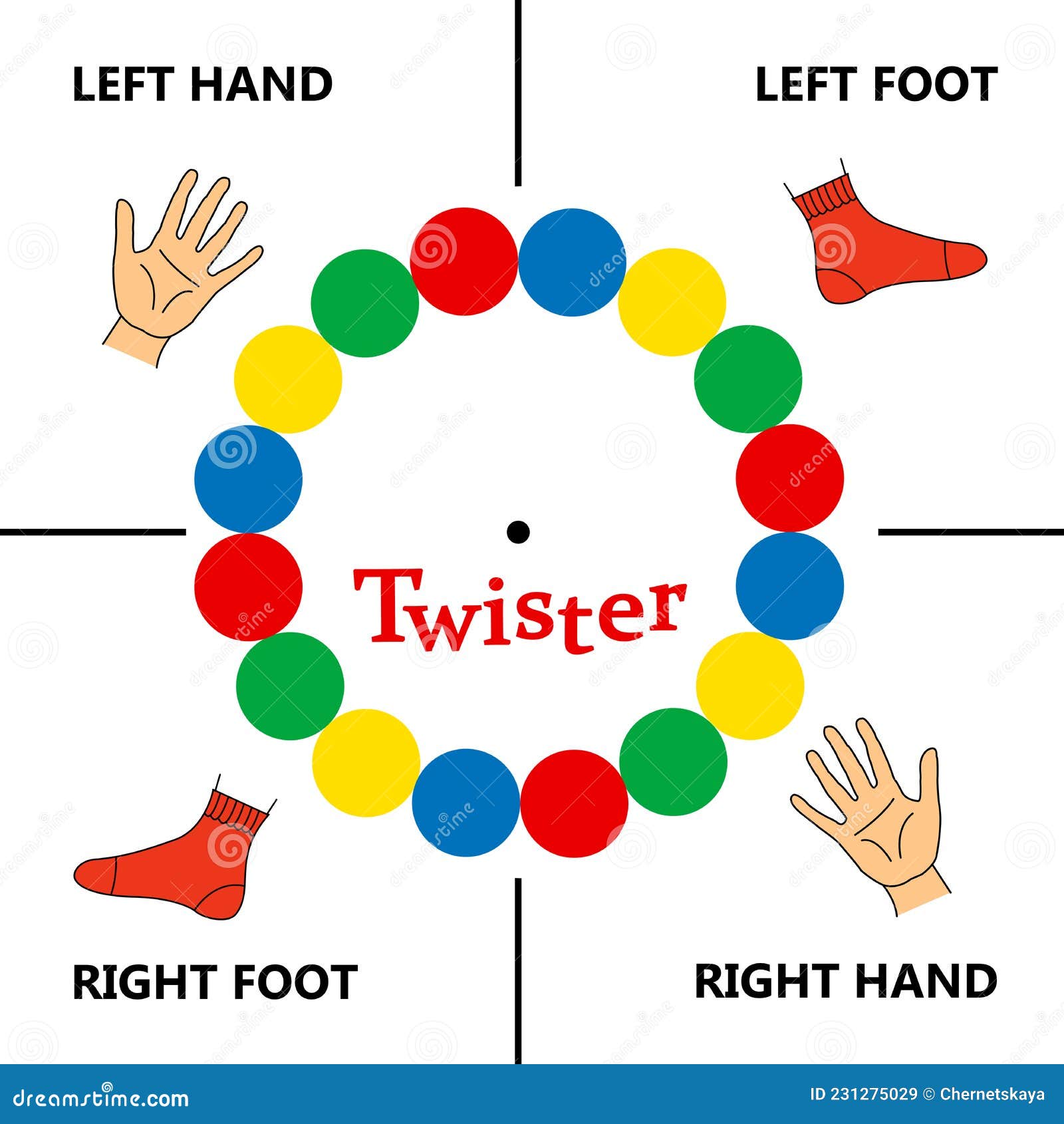 Twister Spinner Board, Illustration. Game Of Physical Skill Stock Image ...