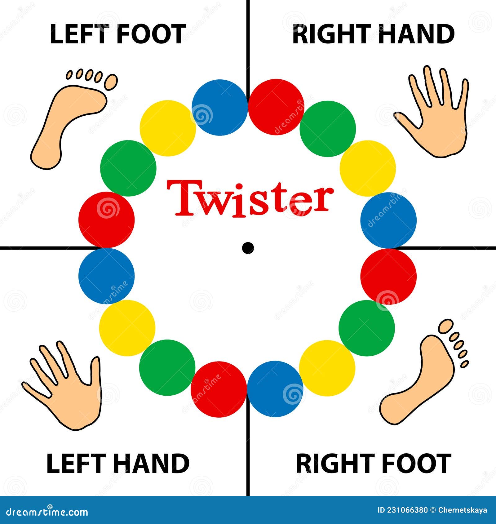 Twister Spinner Board, Illustration. Game Of Physical Skill Stock Image ...