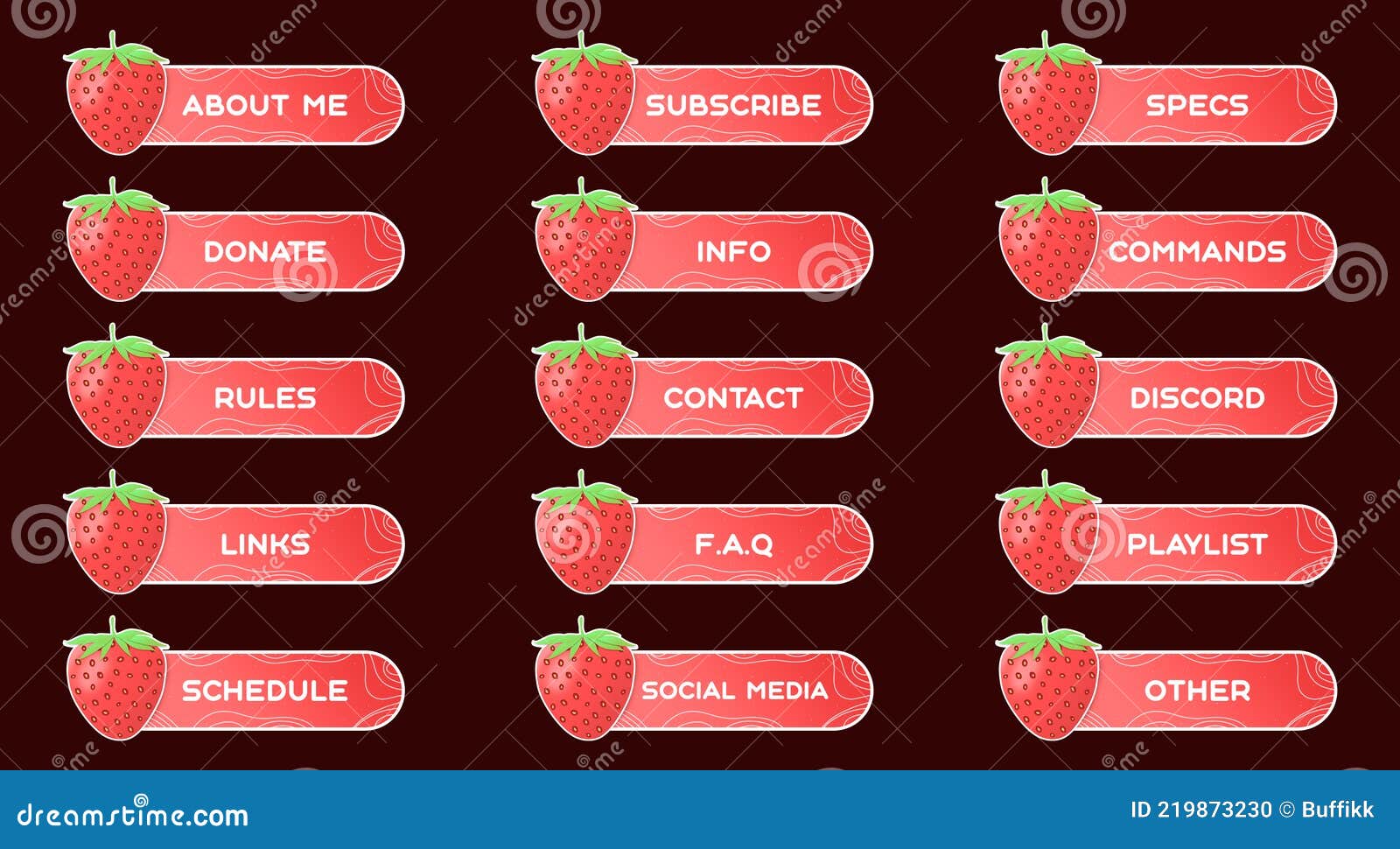 Strawberry Twitch Badges Twitch Sub Badges (Instant Download) 