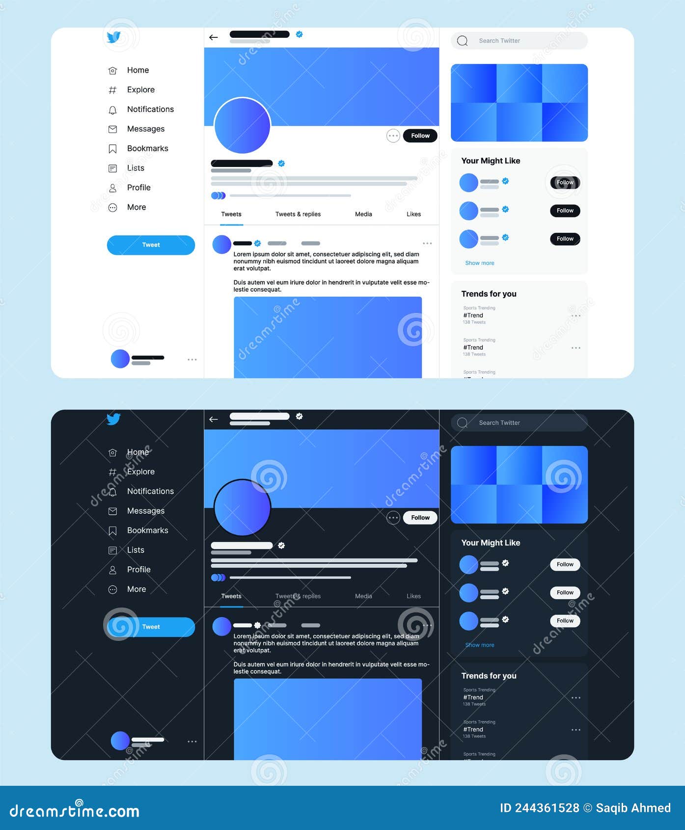 Twitter Mockup Stock Illustrations – 22 Twitter Mockup Stock Pertaining To Blank Twitter Profile Template