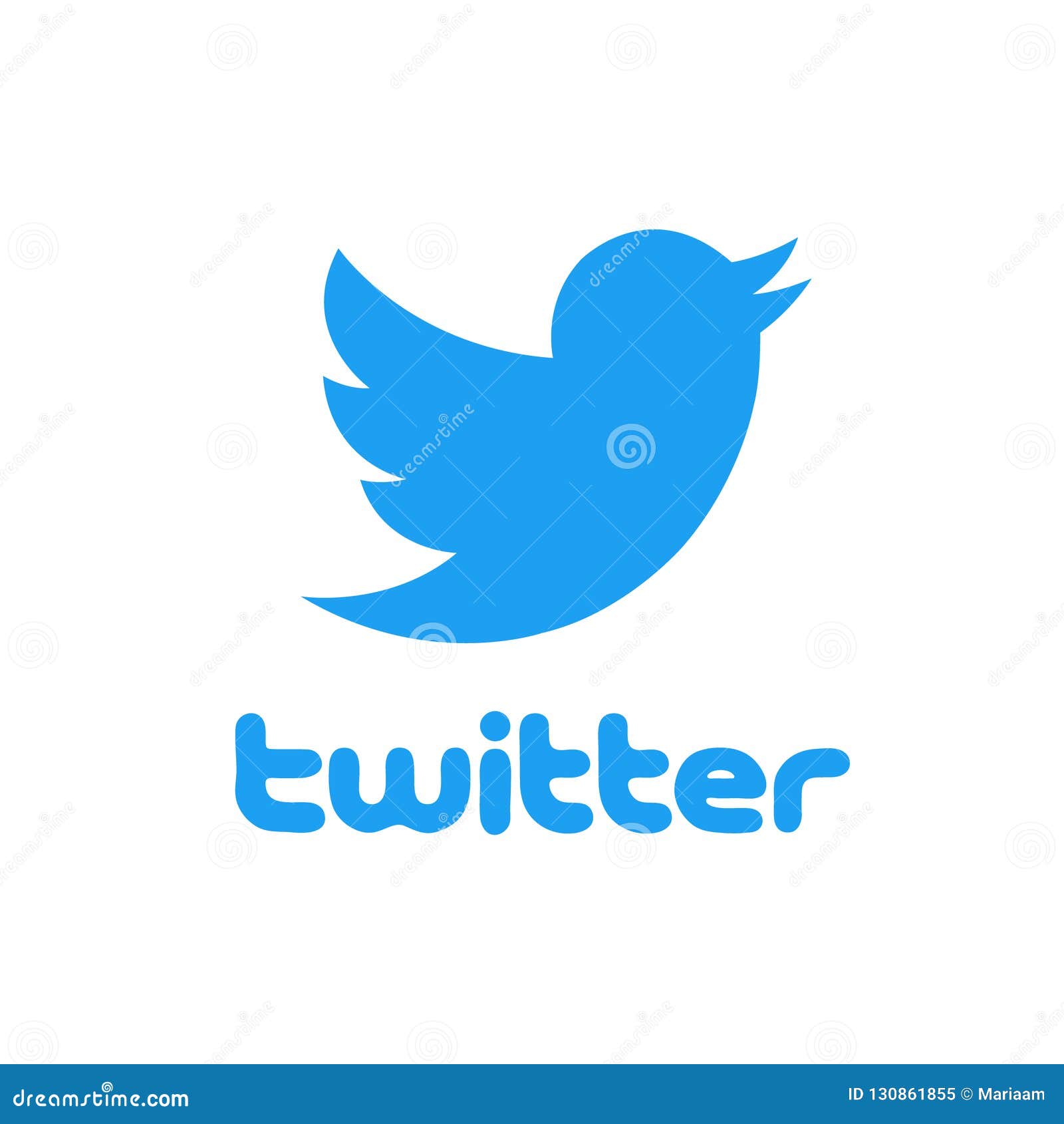 Twitter Logo with Bird Isolated Over White Background. Social ...