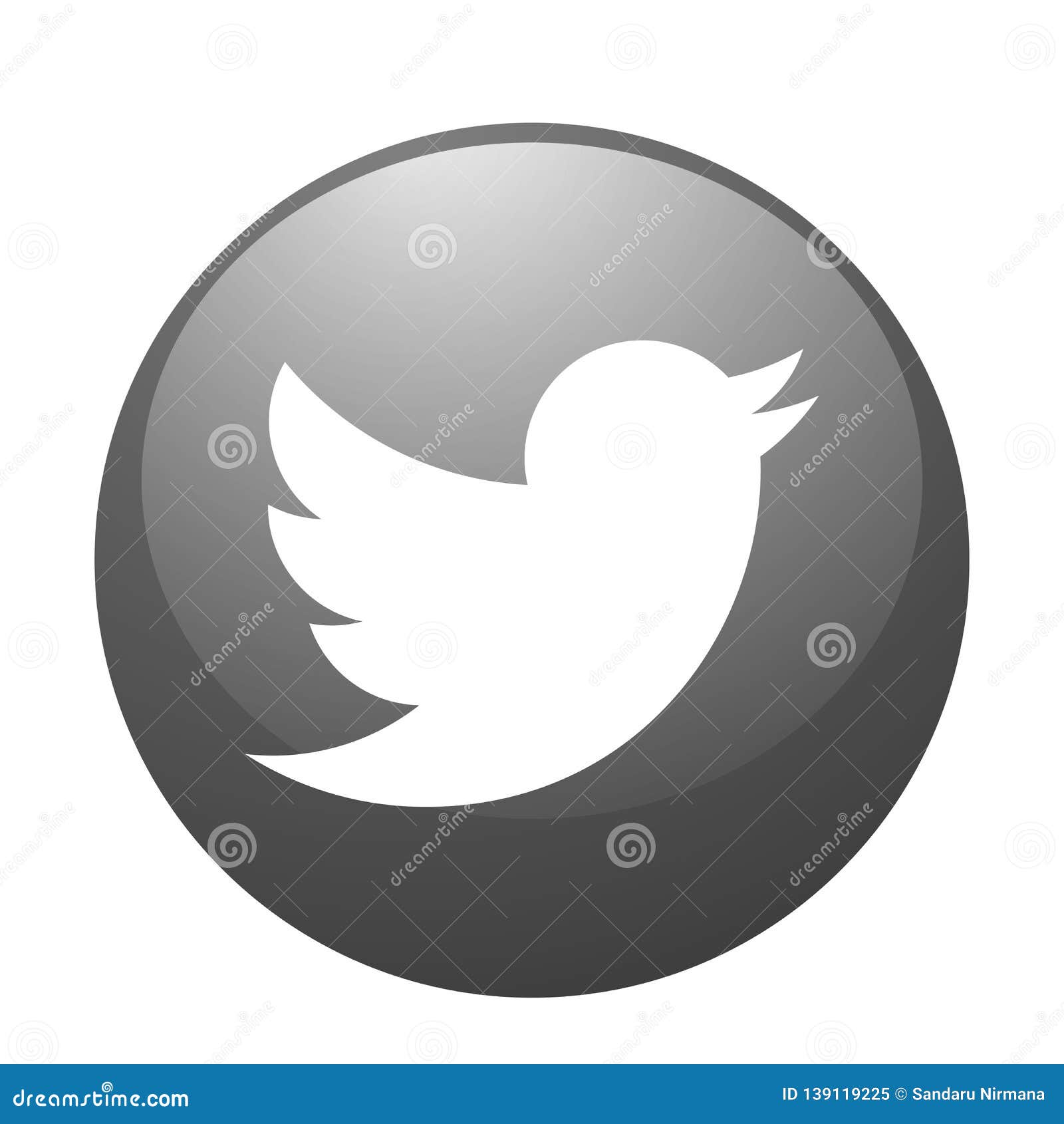 Twitter Logo Icon Bird Vector In Black Element On White Background