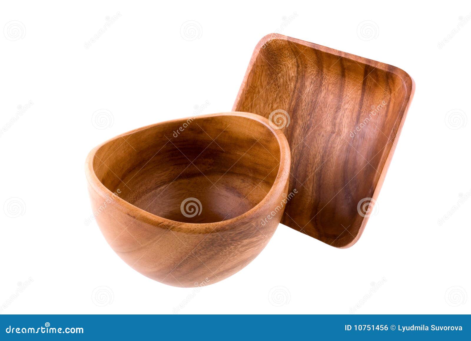 Two acacia wood bowls stock photo. Image of acacia, bowl 10751456