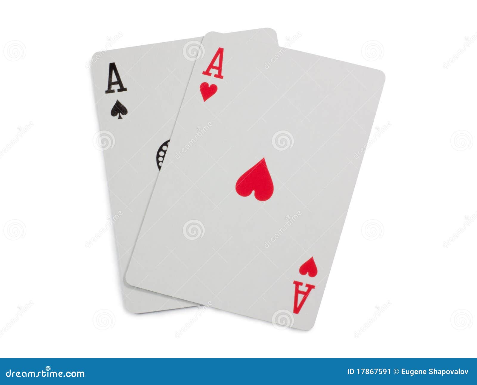 Two aces. Isolated on white background with clipping path.