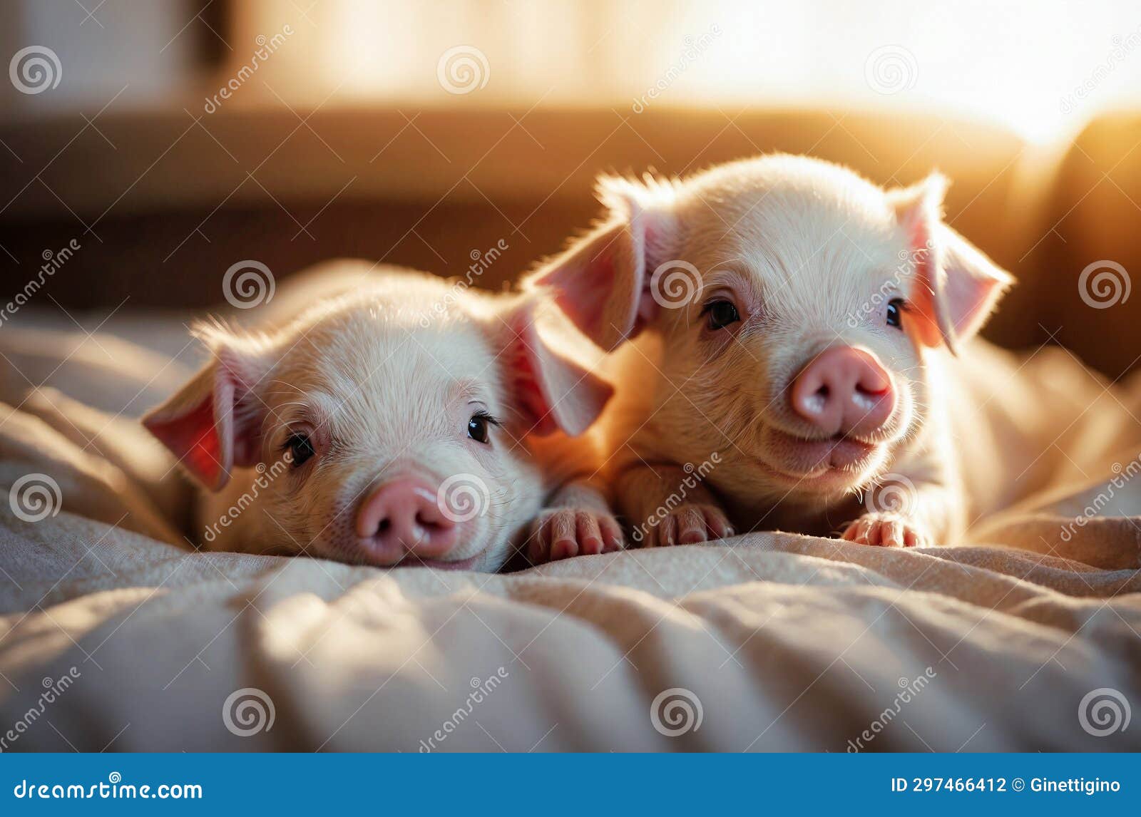 Two adorable pigs puppies stock illustration. Illustration of domestic