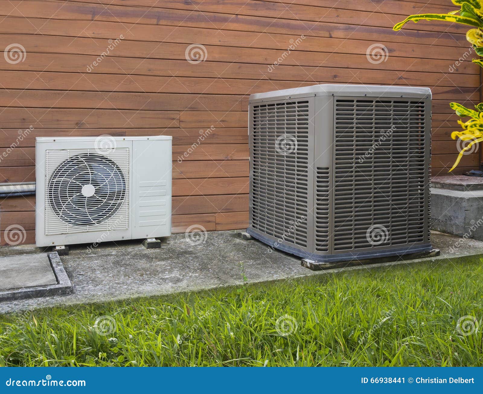 two air conditioning heat pump