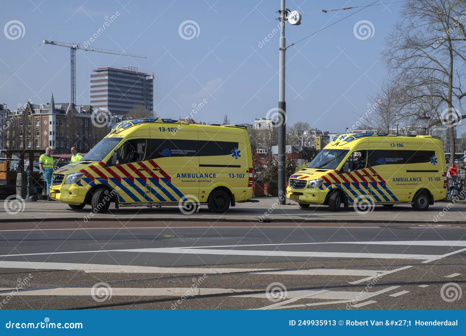 Two Ambulances at Amsterdam the Netherlands 2532022 Editorial Stock