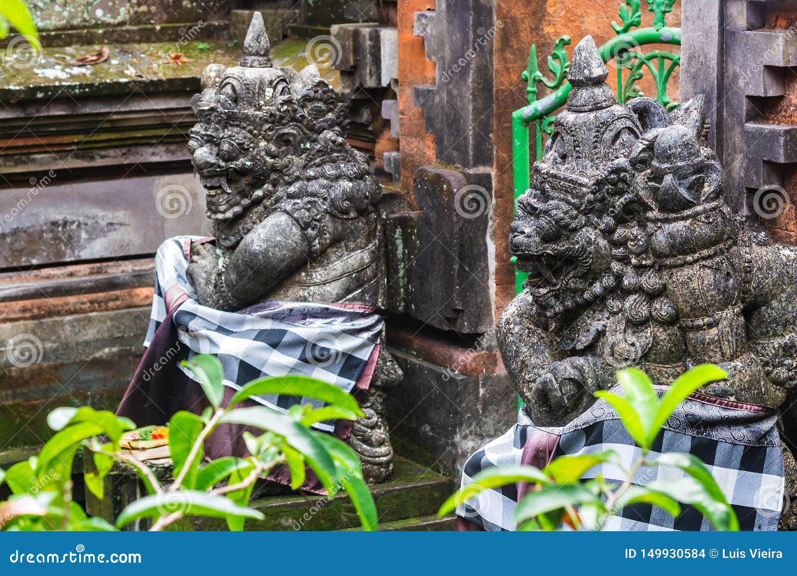 Two Ancient Balinese Statue Hinduism Stock Photo Image Of Sacred