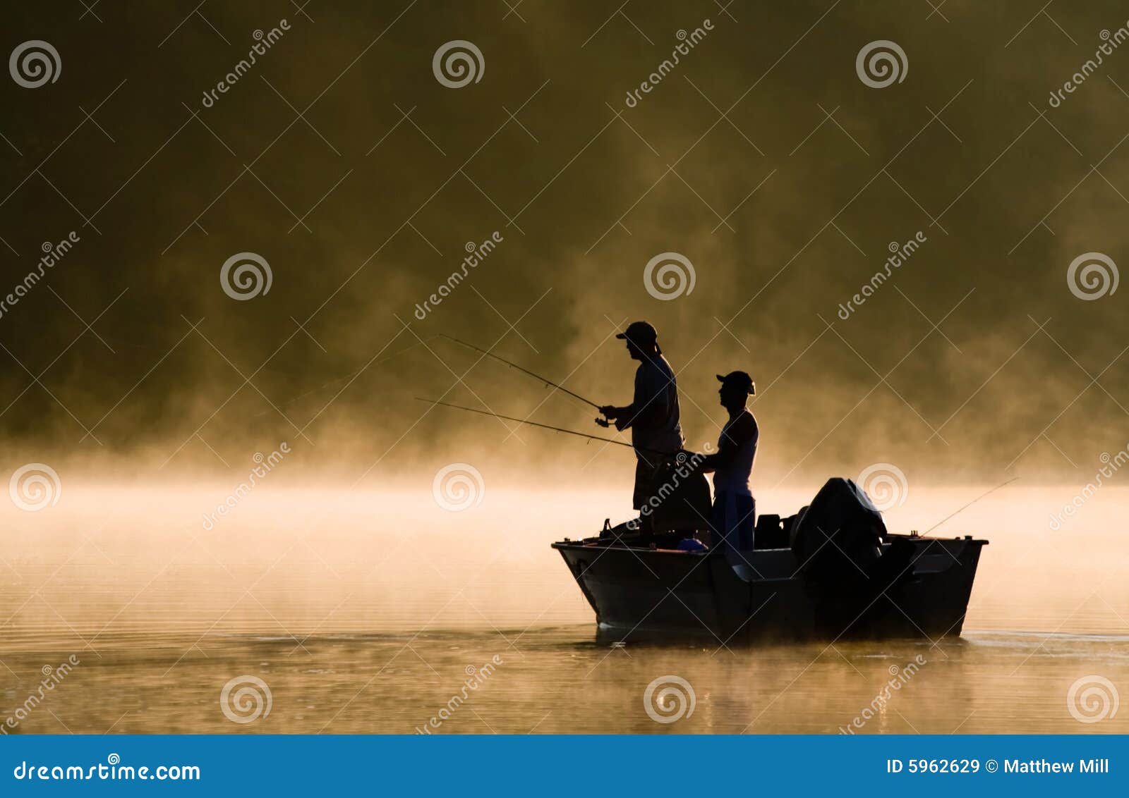 two anglers fishing on a lake