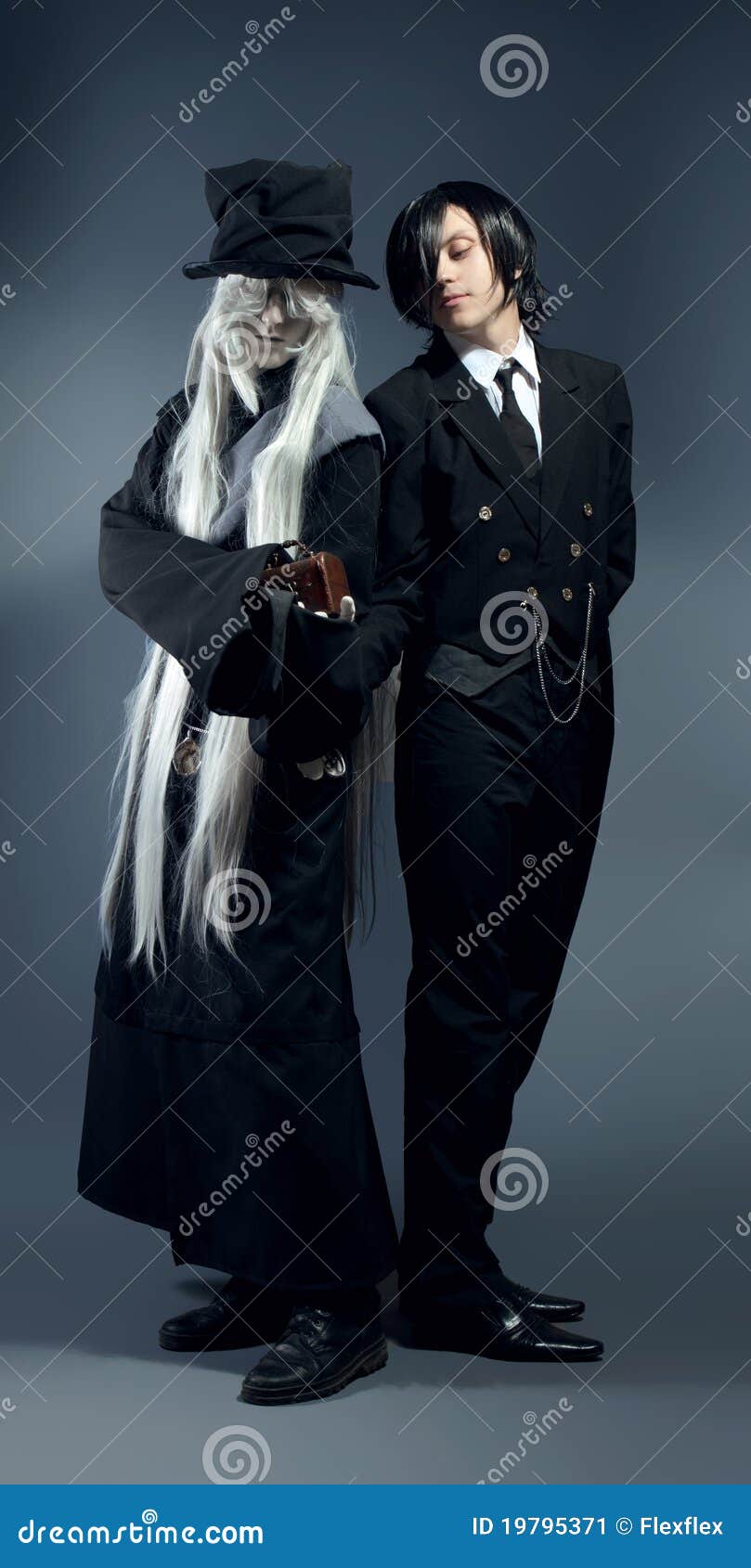 Two anime characters. stock image. Image of character - 19795371