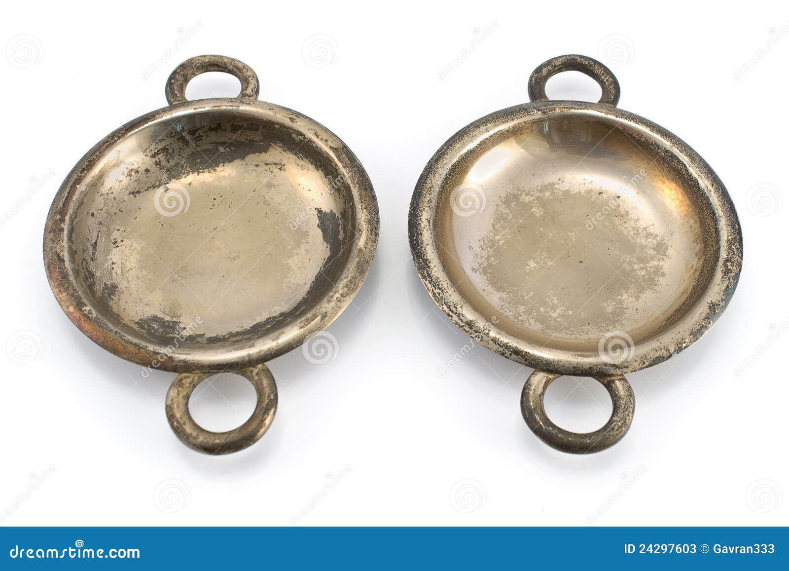 Two Antique Silver Ashtrays Stock Image Image 24297603