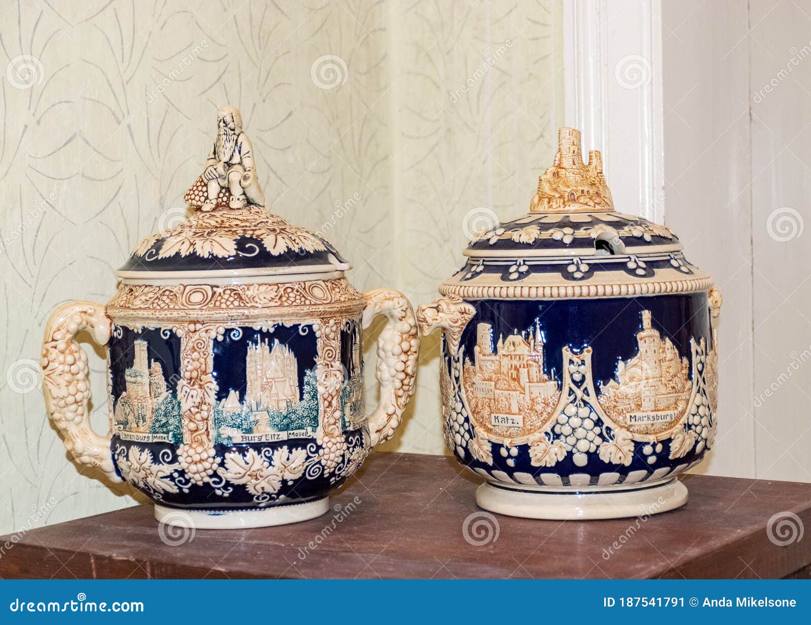 Two Antique Vases in an Old Castle Stock Image Image of antiquevases