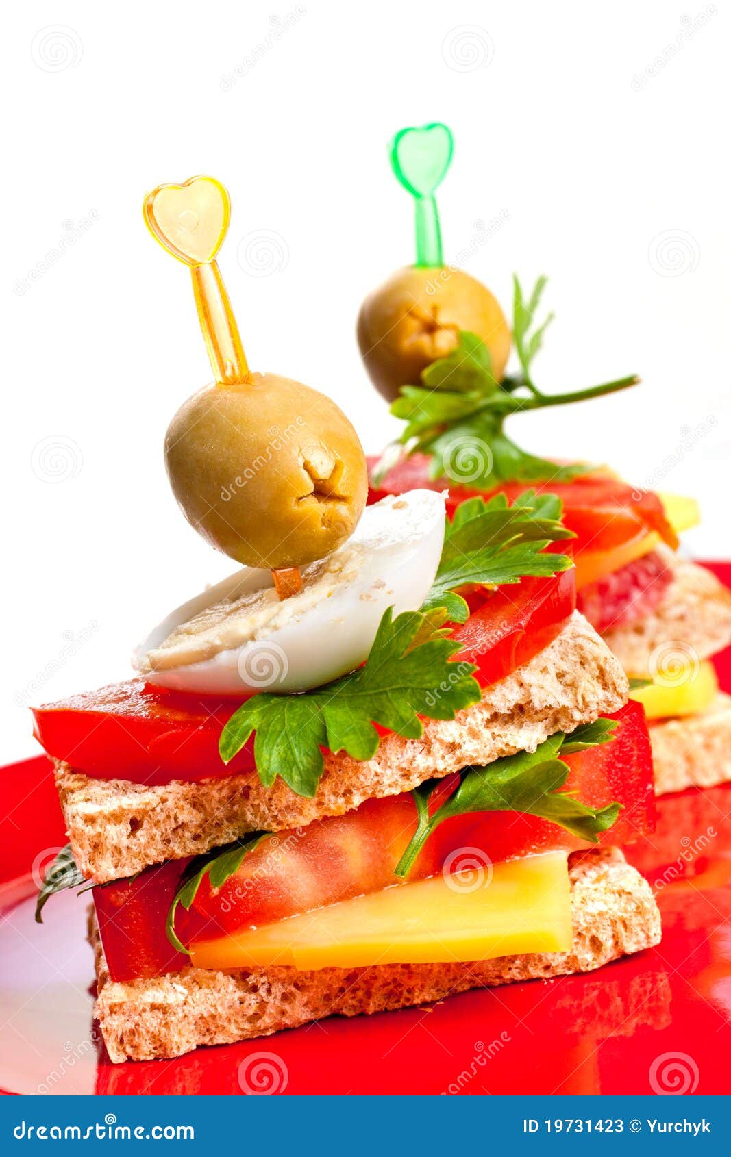 Two appetizer sandwiches stock image. Image of culinary - 19731423